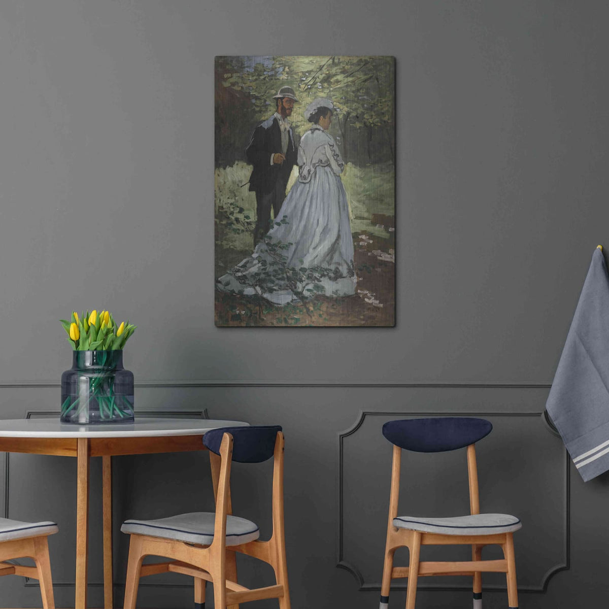 'Bazile And Camille' by Claude Monet – Metal Wall Art, 24x36 room view