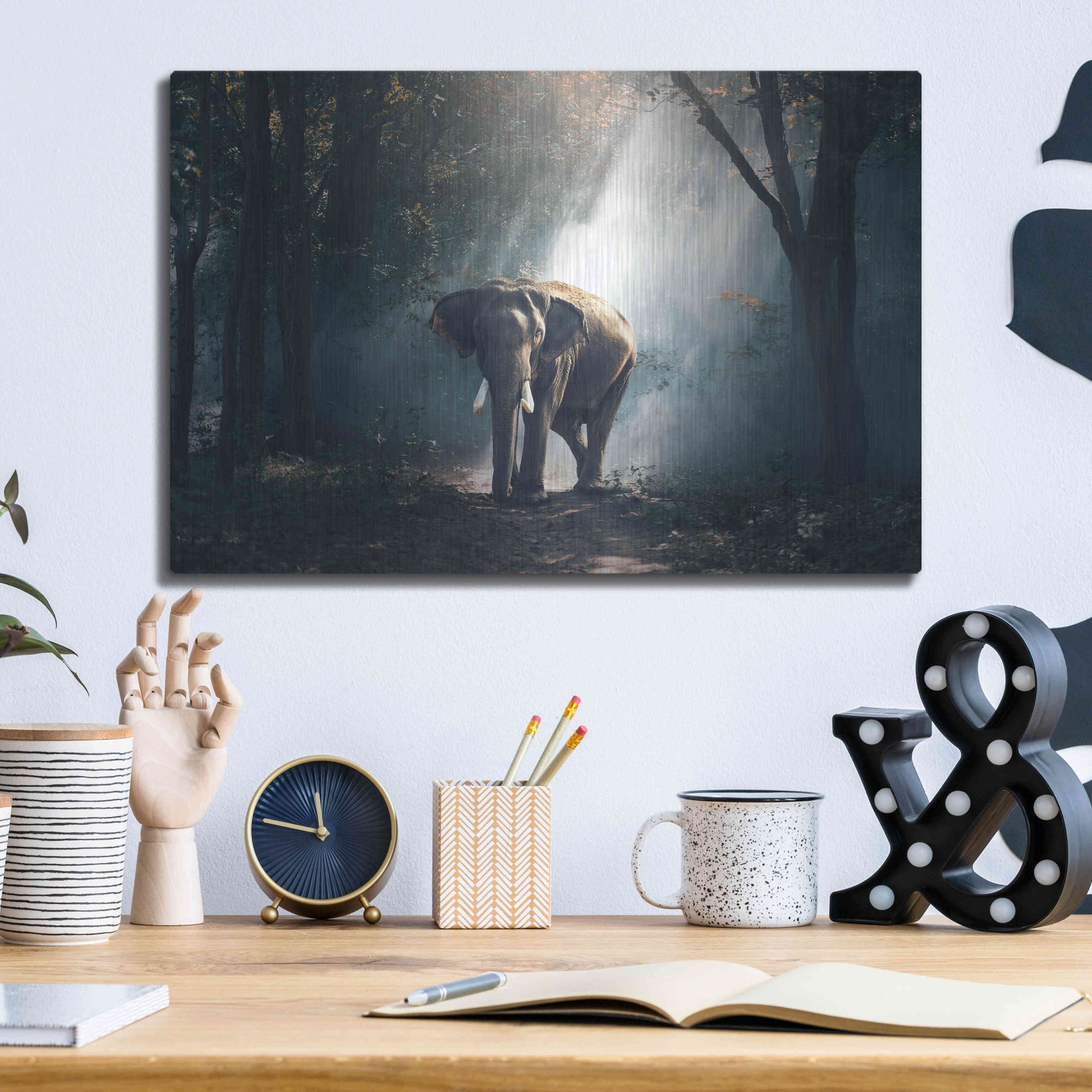 Luxe Metal Art 'Elephant' by Luxe Portfolio, Metal Wall Art,16x12