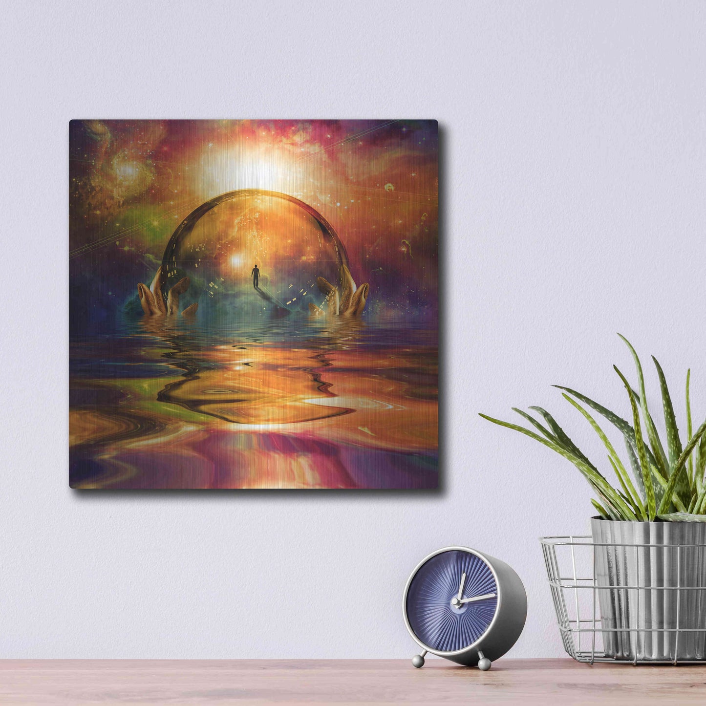 Luxe Metal Art 'Liquid Galaxy' by Luxe Portfolio, Metal Wall Art,12x12