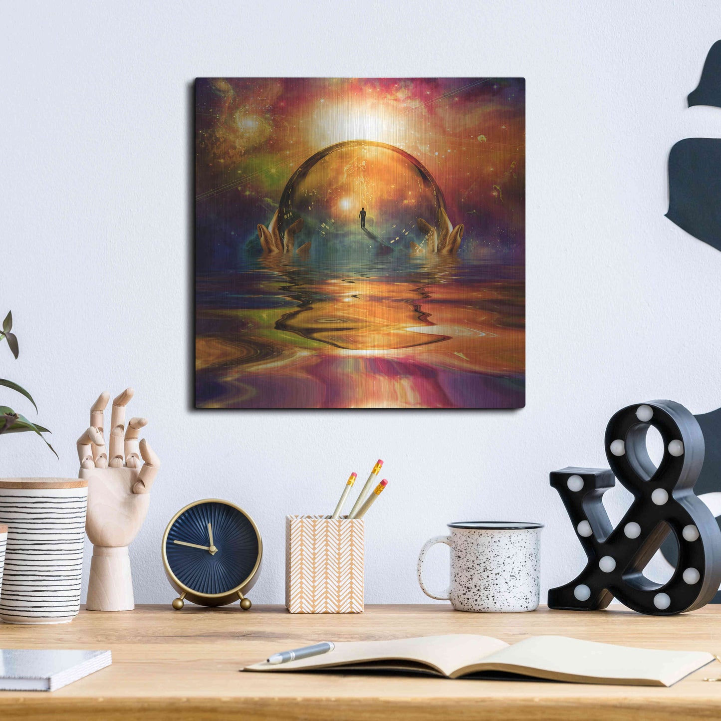 Luxe Metal Art 'Liquid Galaxy' by Luxe Portfolio, Metal Wall Art,12x12