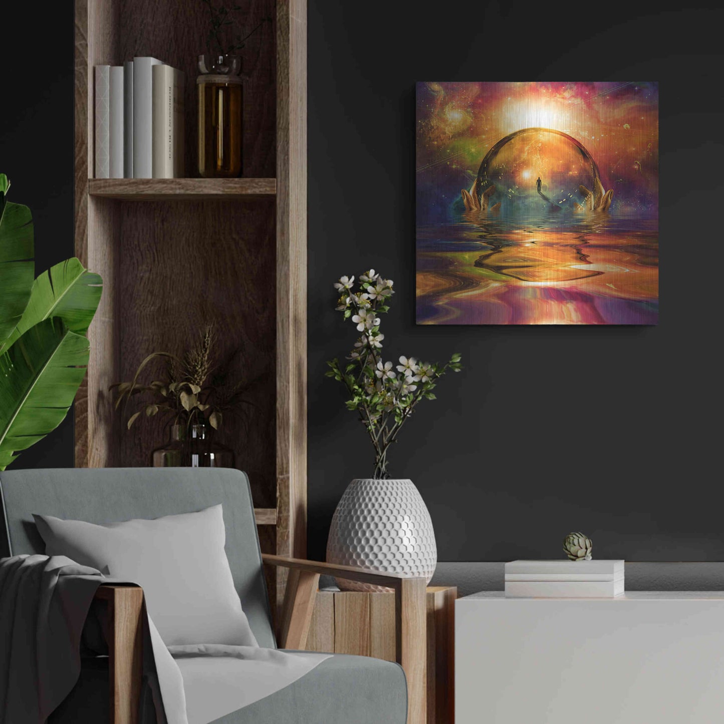 Luxe Metal Art 'Liquid Galaxy' by Luxe Portfolio, Metal Wall Art,24x24