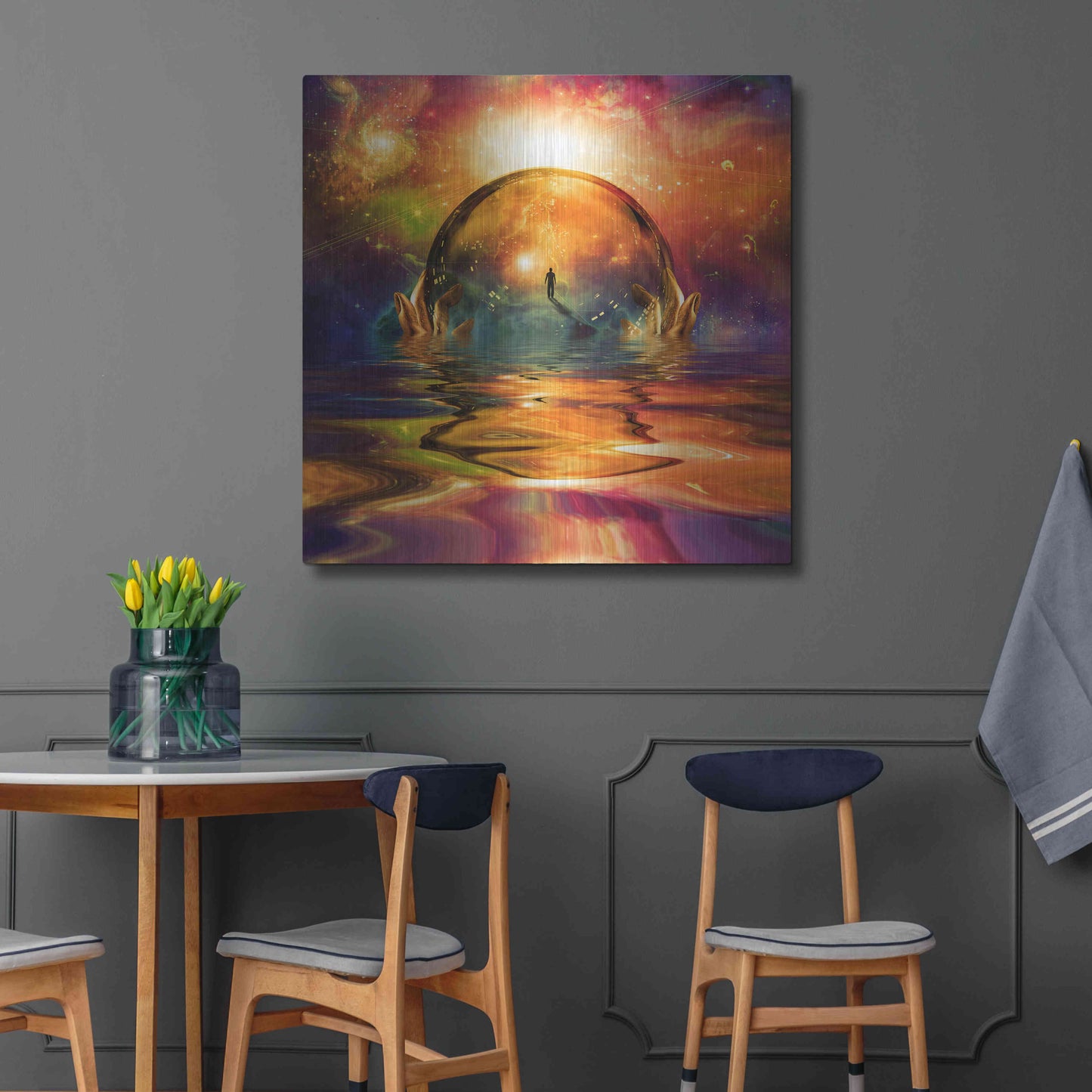 Luxe Metal Art 'Liquid Galaxy' by Luxe Portfolio, Metal Wall Art,36x36