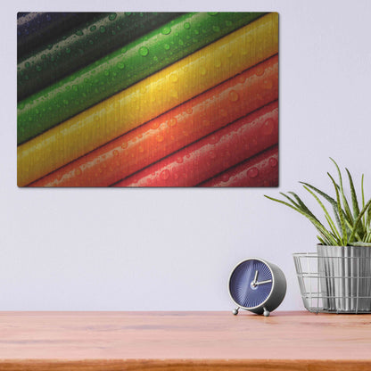 Luxe Metal Art 'Pencil Rainbow' by Luxe Portfolio, Metal Wall Art,16x12
