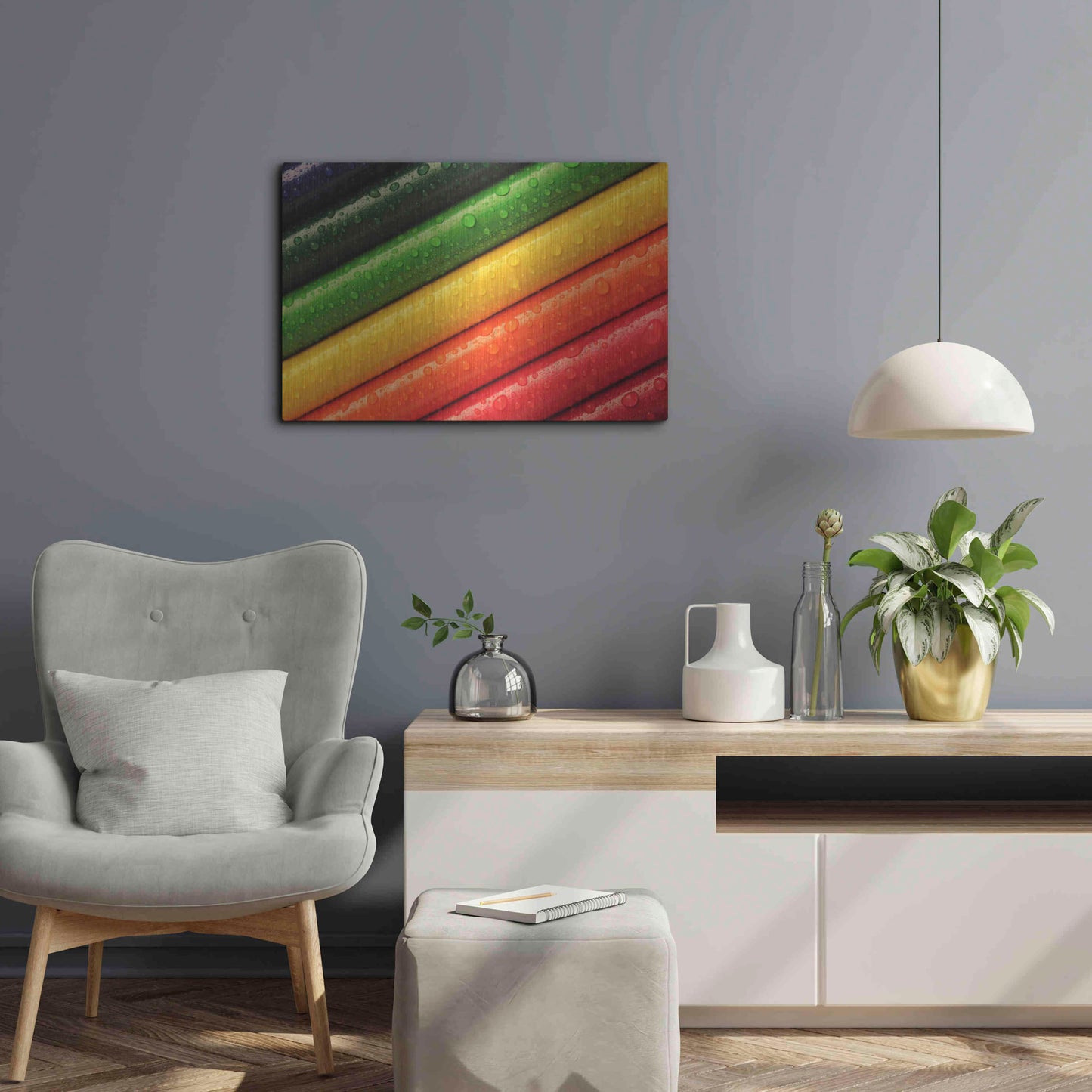 Luxe Metal Art 'Pencil Rainbow' by Luxe Portfolio, Metal Wall Art,24x16