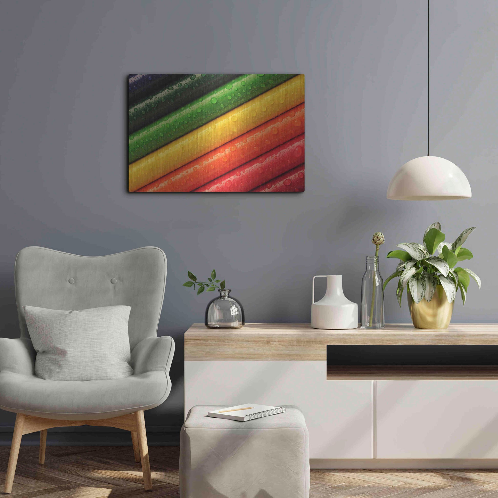 Luxe Metal Art 'Pencil Rainbow' by Luxe Portfolio, Metal Wall Art,24x16