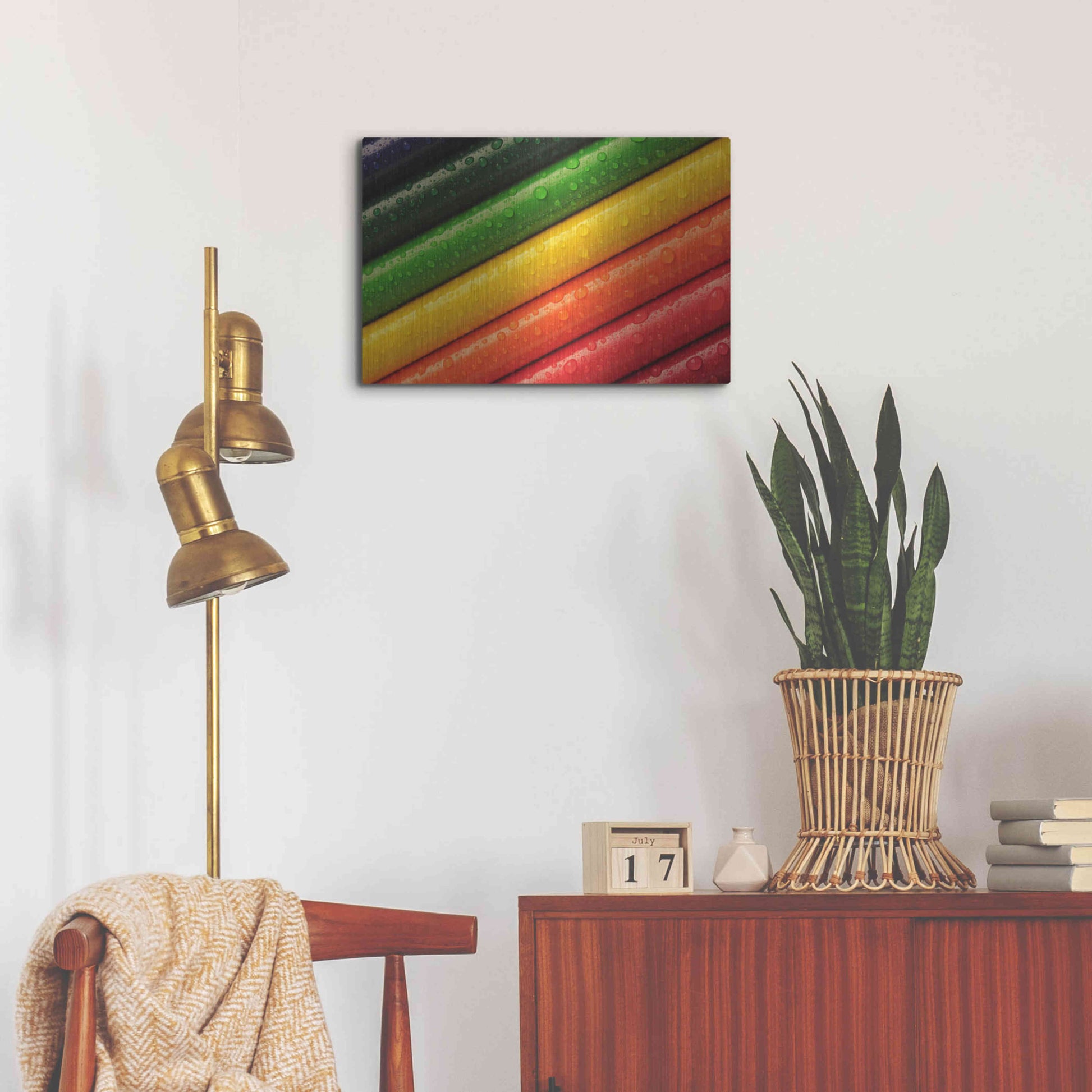 Luxe Metal Art 'Pencil Rainbow' by Luxe Portfolio, Metal Wall Art,24x16