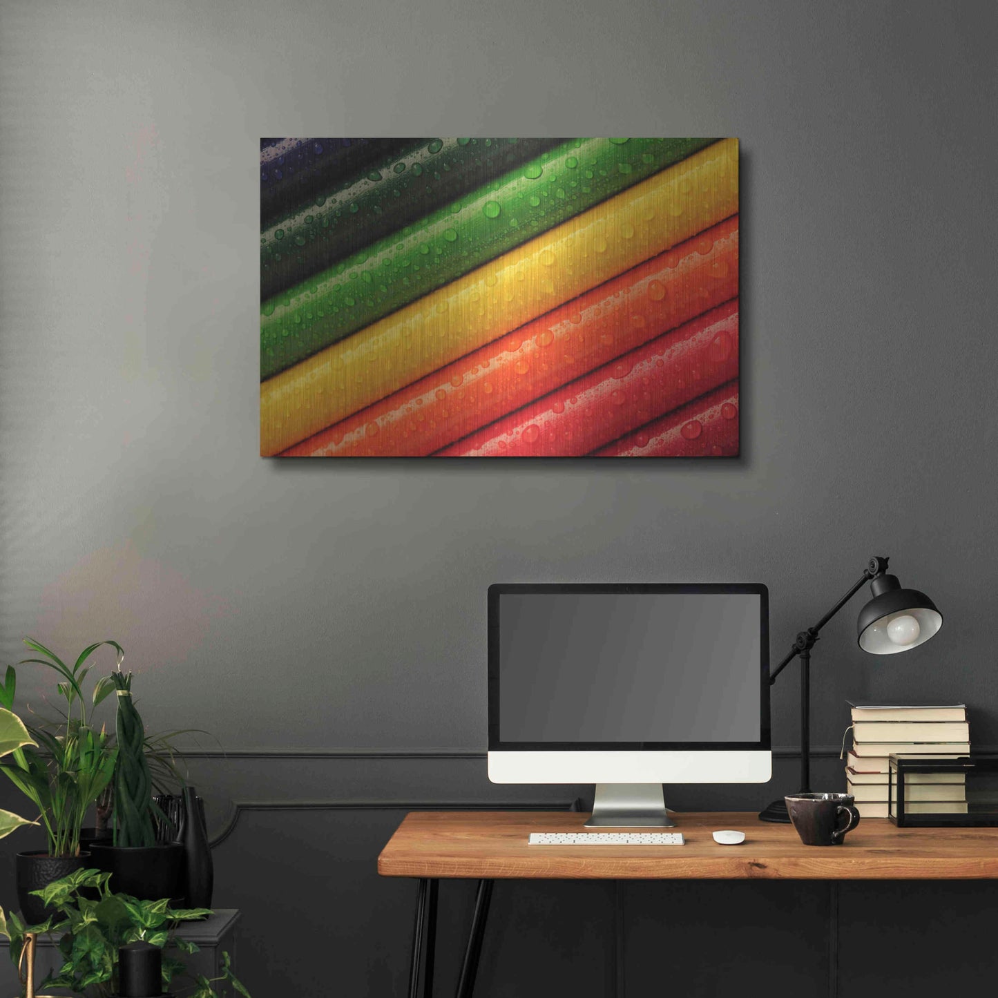 Luxe Metal Art 'Pencil Rainbow' by Luxe Portfolio, Metal Wall Art,36x24