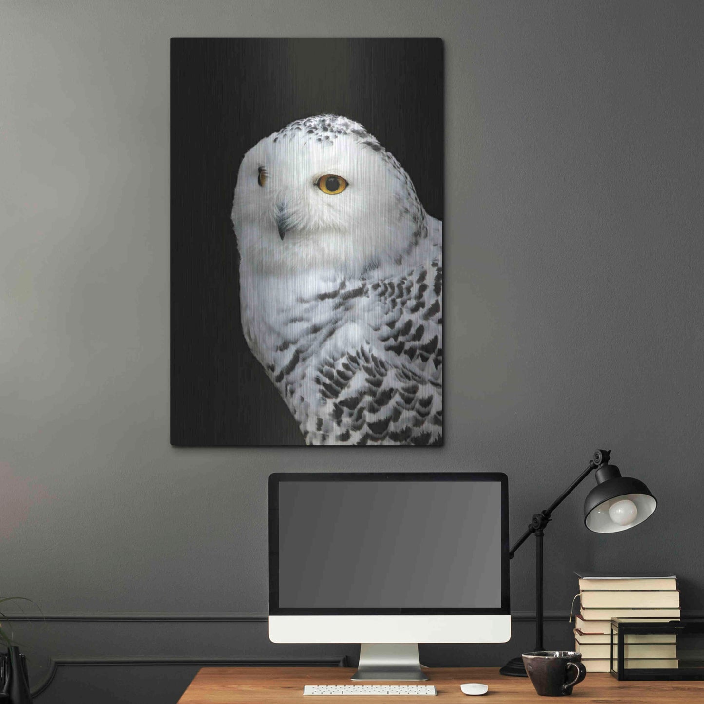 Luxe Metal Art 'Snowy Owl' by Luxe Portfolio, Metal Wall Art,24x36