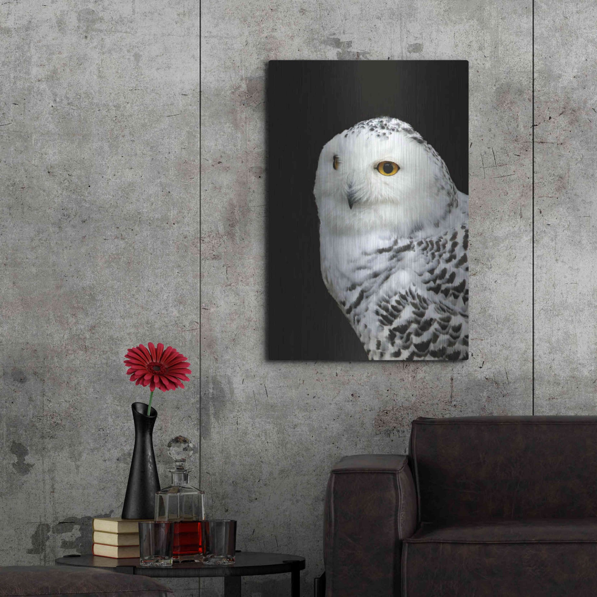 Luxe Metal Art 'Snowy Owl' by Luxe Portfolio, Metal Wall Art,24x36