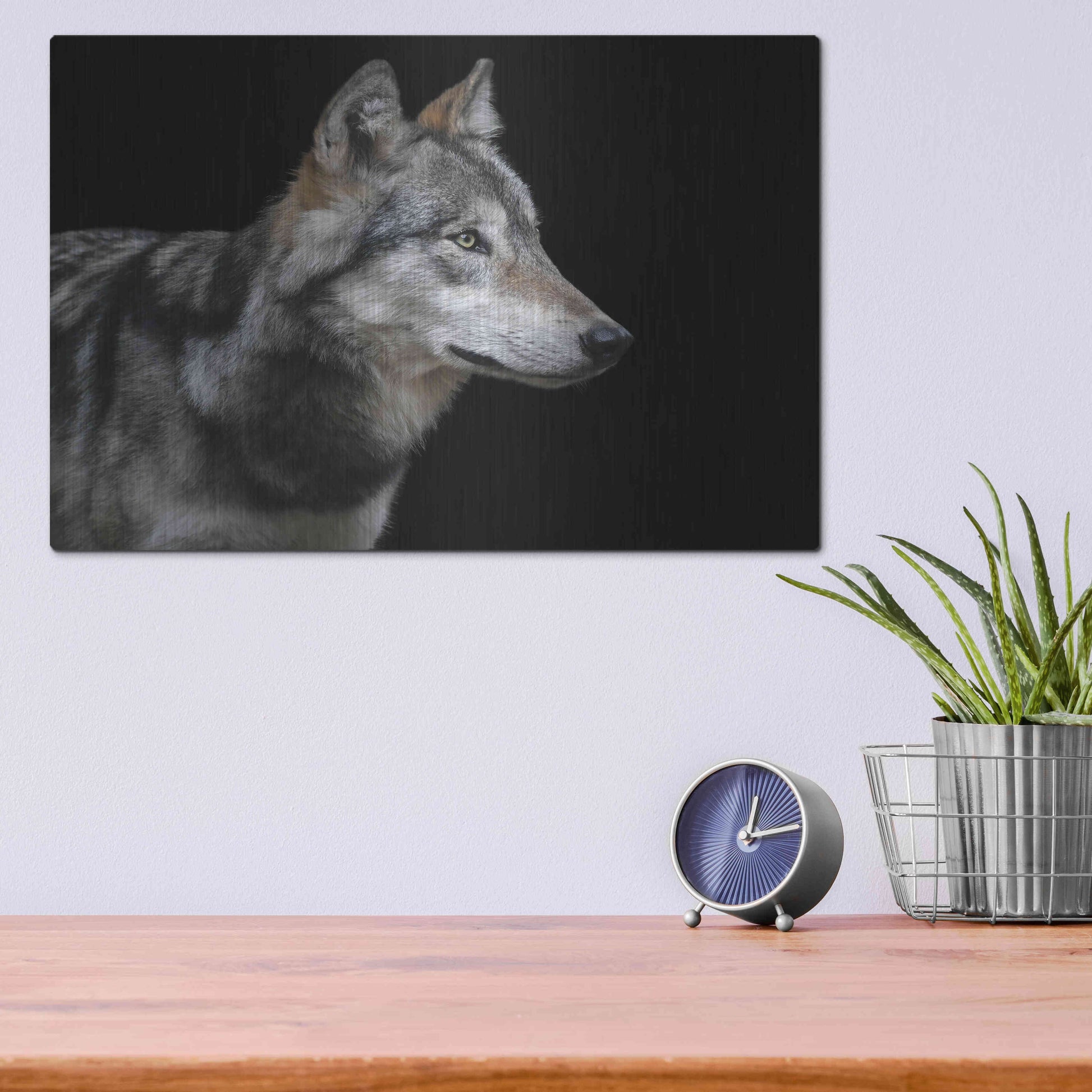 Luxe Metal Art 'Wolf' by Luxe Portfolio, Metal Wall Art,16x12