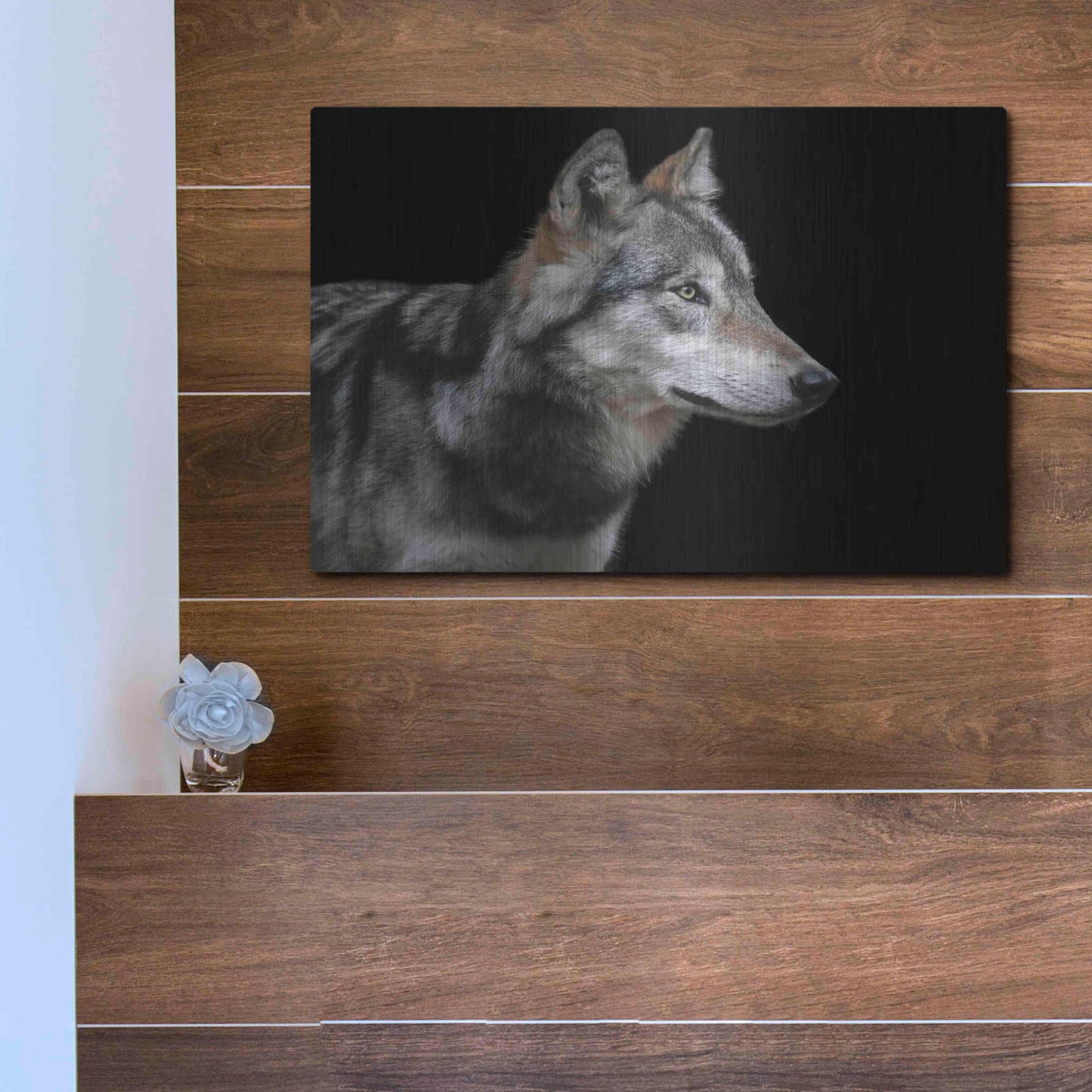 Luxe Metal Art 'Wolf' by Luxe Portfolio, Metal Wall Art,16x12