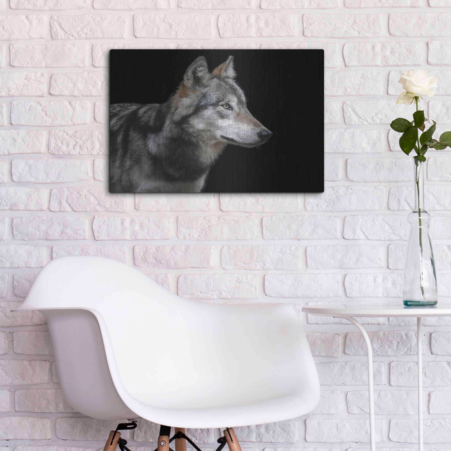 Luxe Metal Art 'Wolf' by Luxe Portfolio, Metal Wall Art,24x16