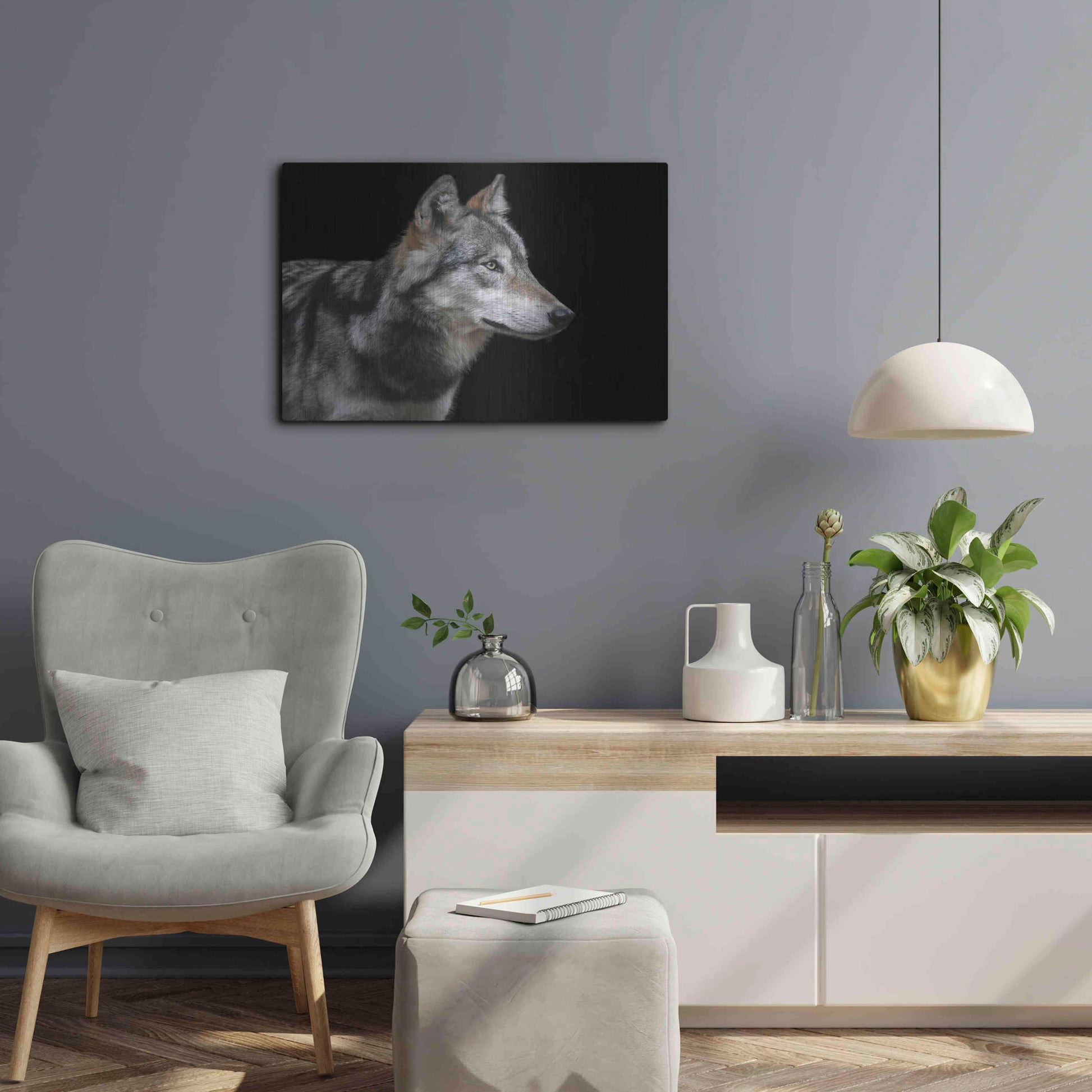 Luxe Metal Art 'Wolf' by Luxe Portfolio, Metal Wall Art,24x16