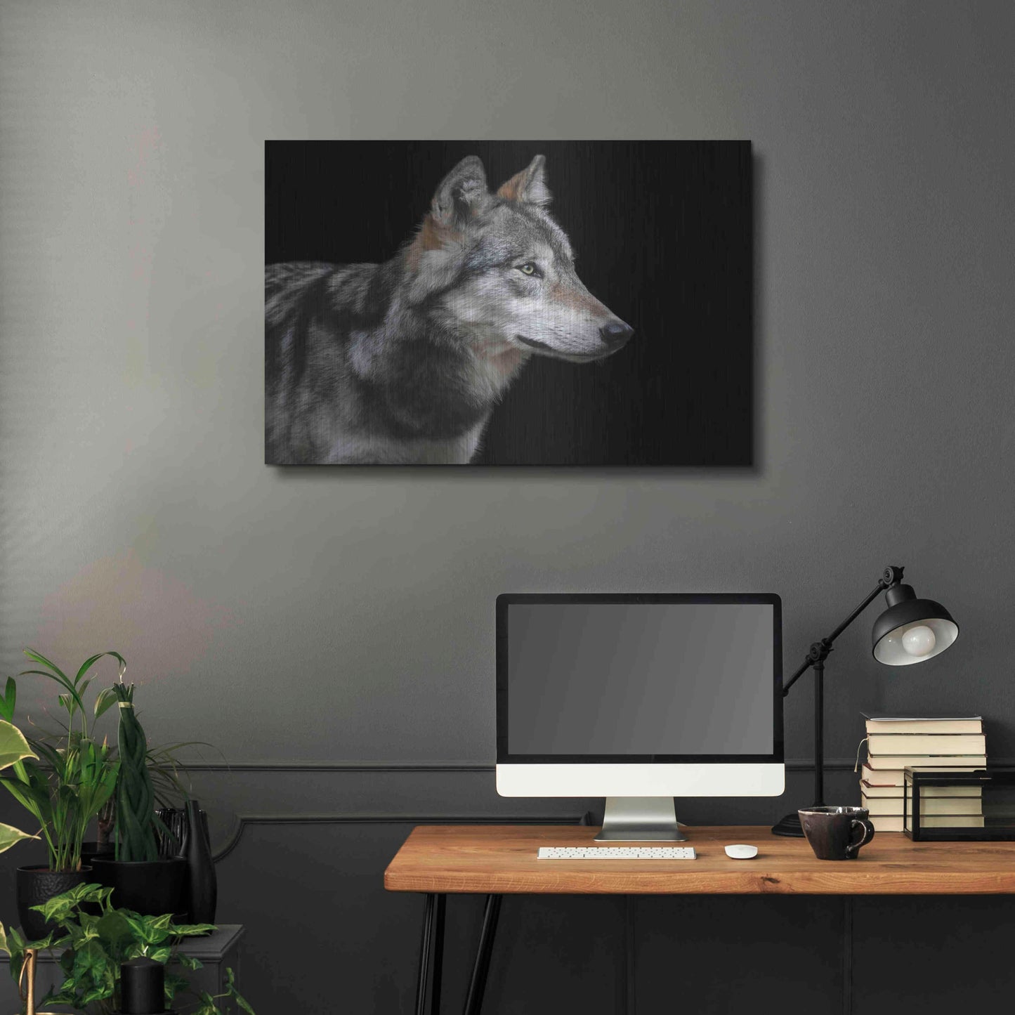 Luxe Metal Art 'Wolf' by Luxe Portfolio, Metal Wall Art,36x24