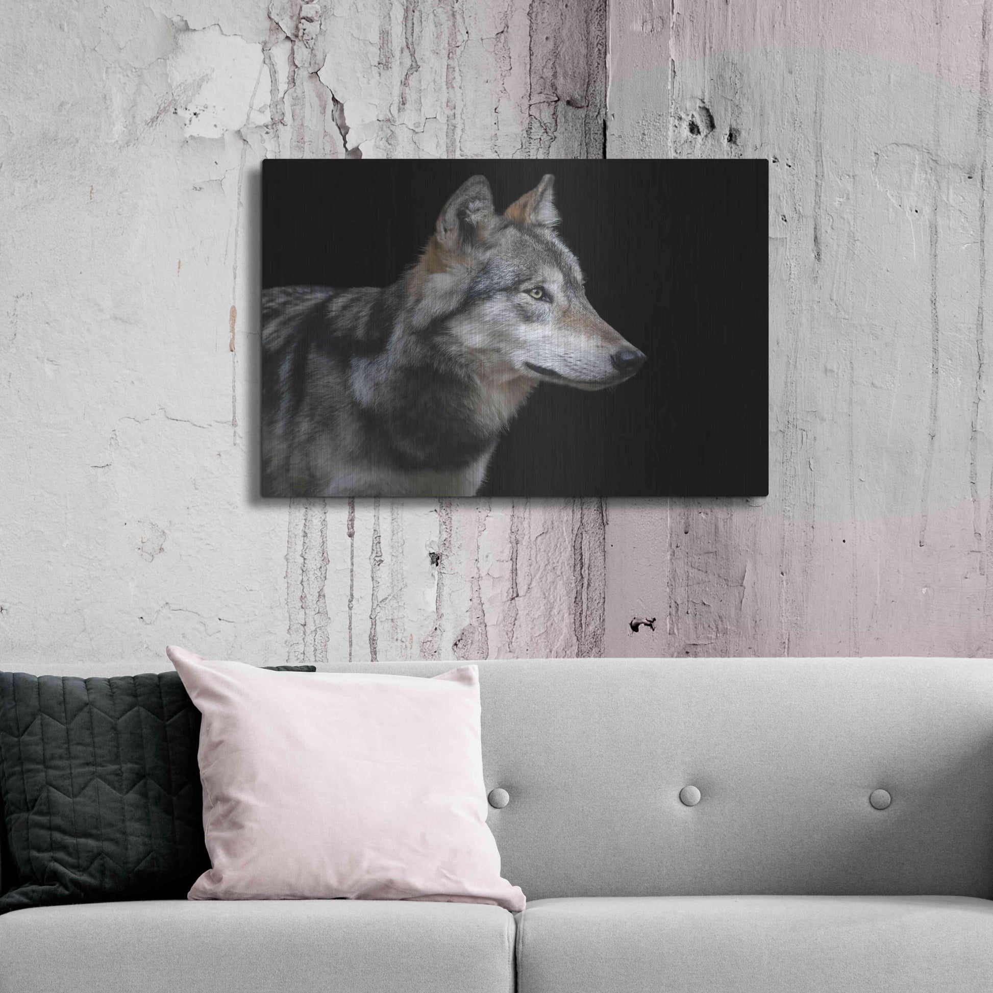 Luxe Metal Art 'Wolf' by Luxe Portfolio, Metal Wall Art,36x24