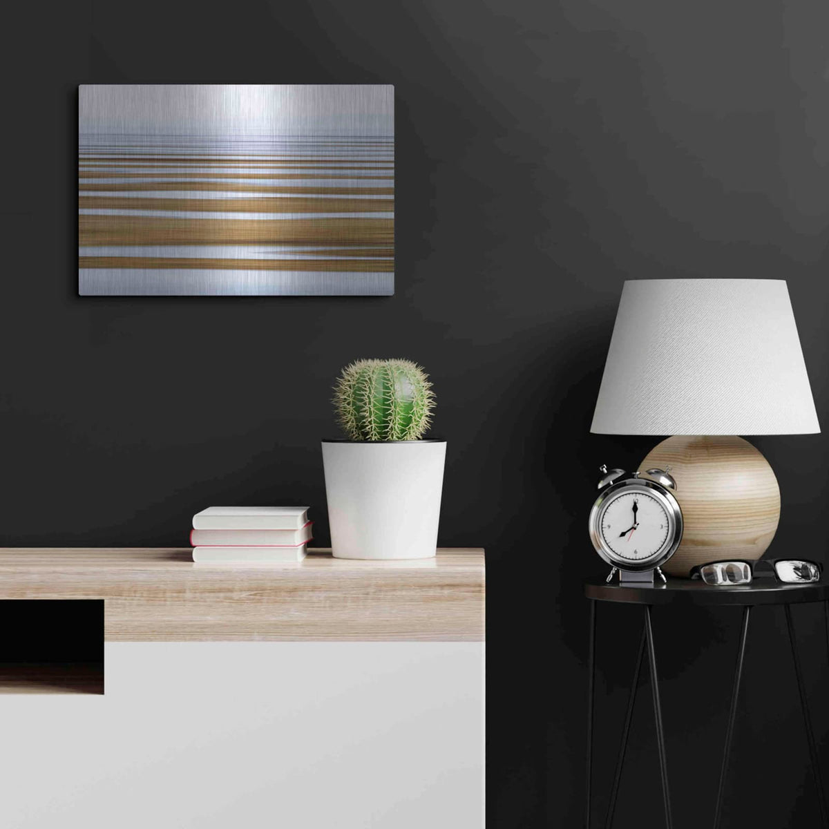 'Sand Flats in Fog' by Kathrine Gendreau – Metal Wall Art, 24x16 room view