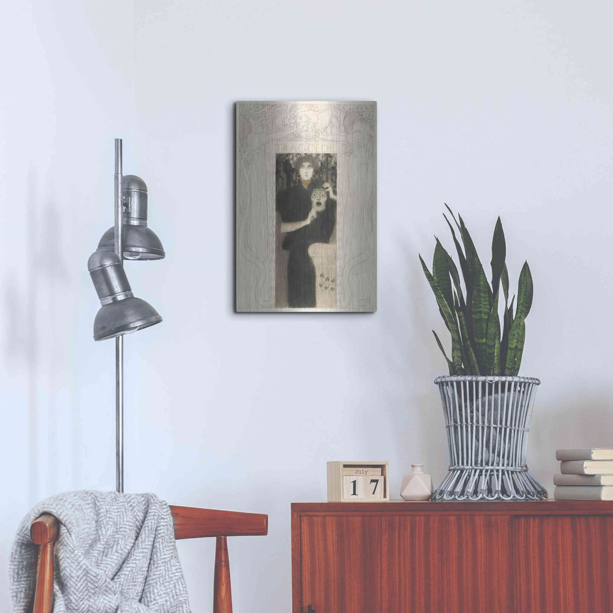 'Tragodie' by Gustav Klimt – Metal Wall Art, 16x24 room view