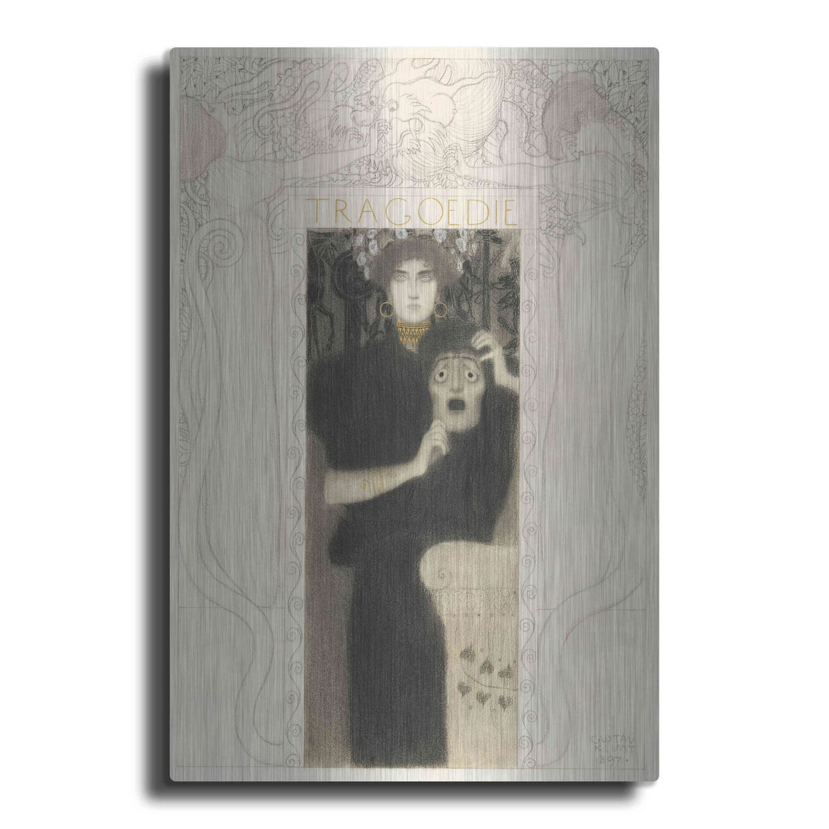 'Tragodie' by Gustav Klimt – Metal Wall Art
