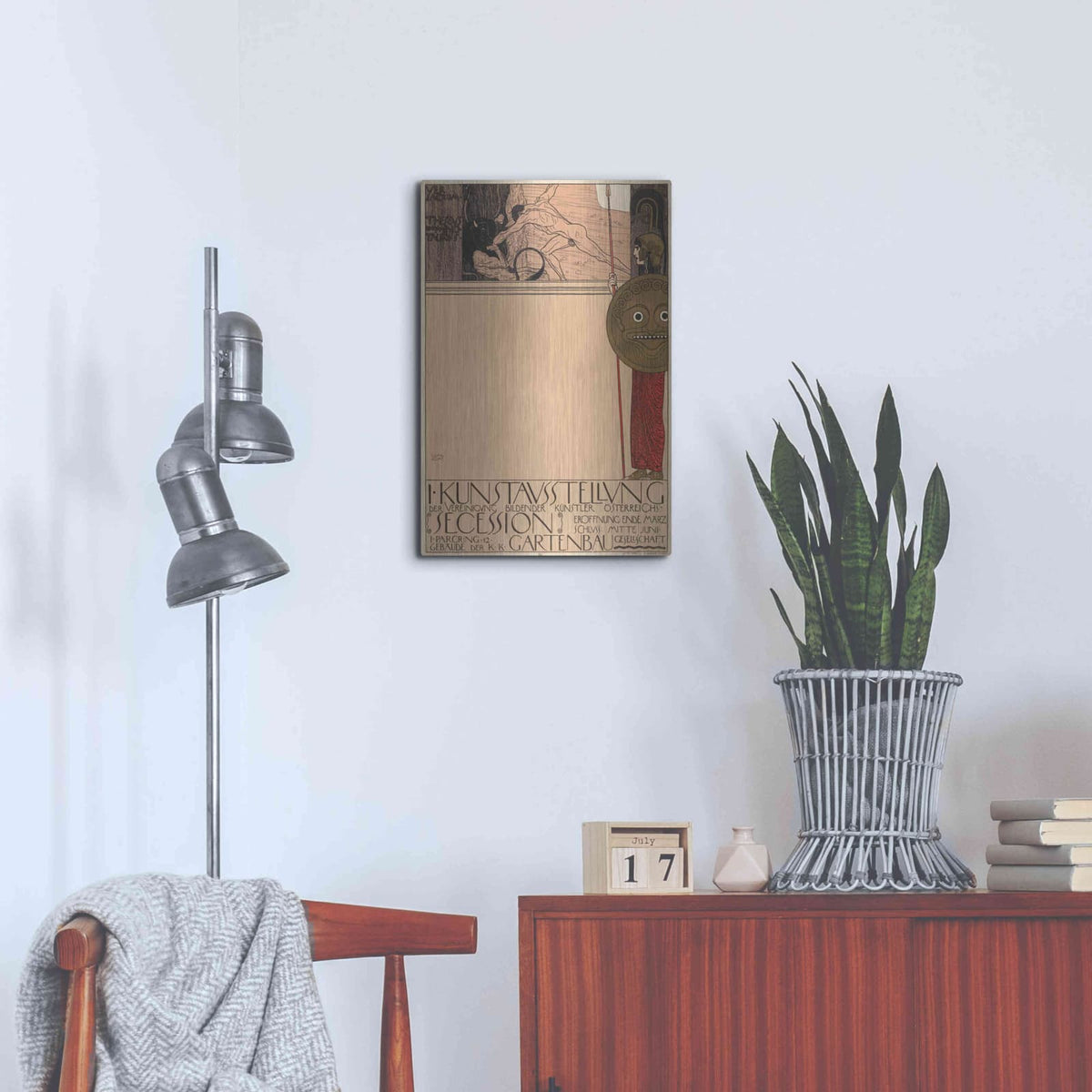 'Plakat der 1. Ausstellung der Secession' by Gustav Klimt – Metal Wall Art, 16x24 room view