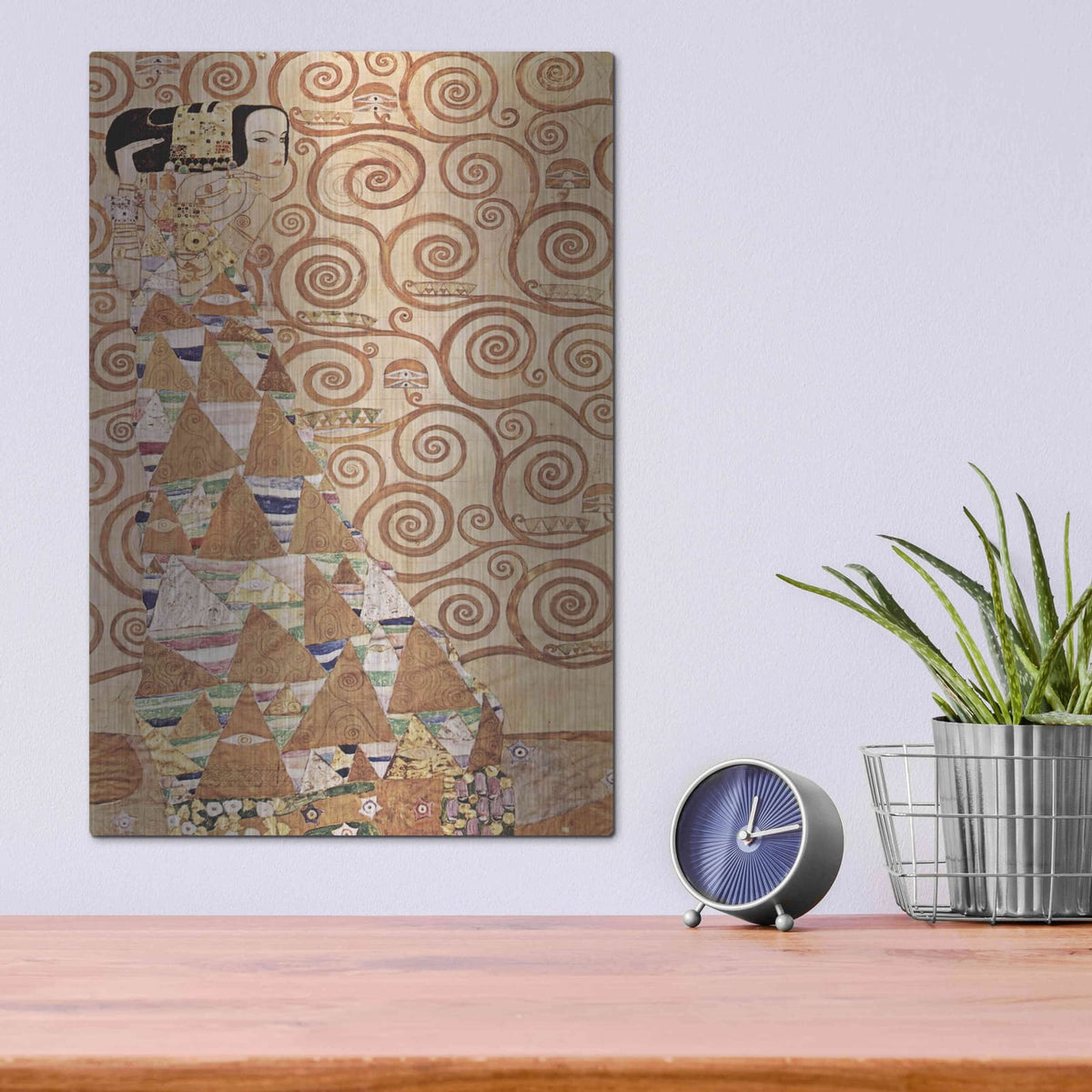 'Expectation' by Gustav Klimt – Metal Wall Art, 12x16 room view