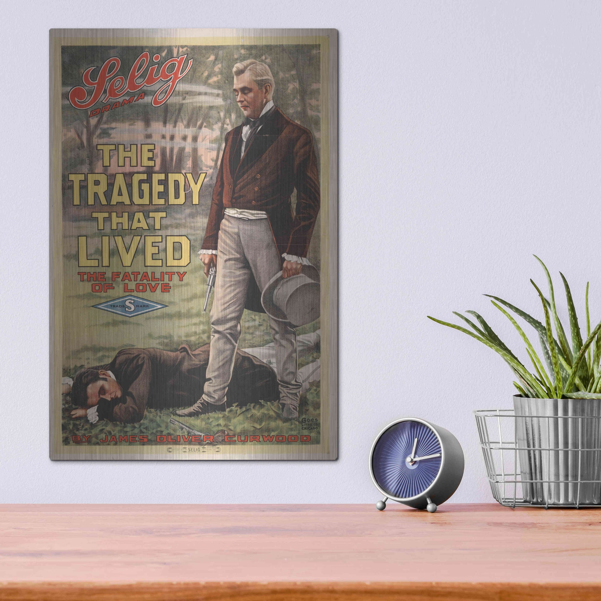 Luxe Metal Art 'The Tragedy That Lived The Fatality Of Love (1914)' by Epic Portfolio, Metal Wall Art,12x16