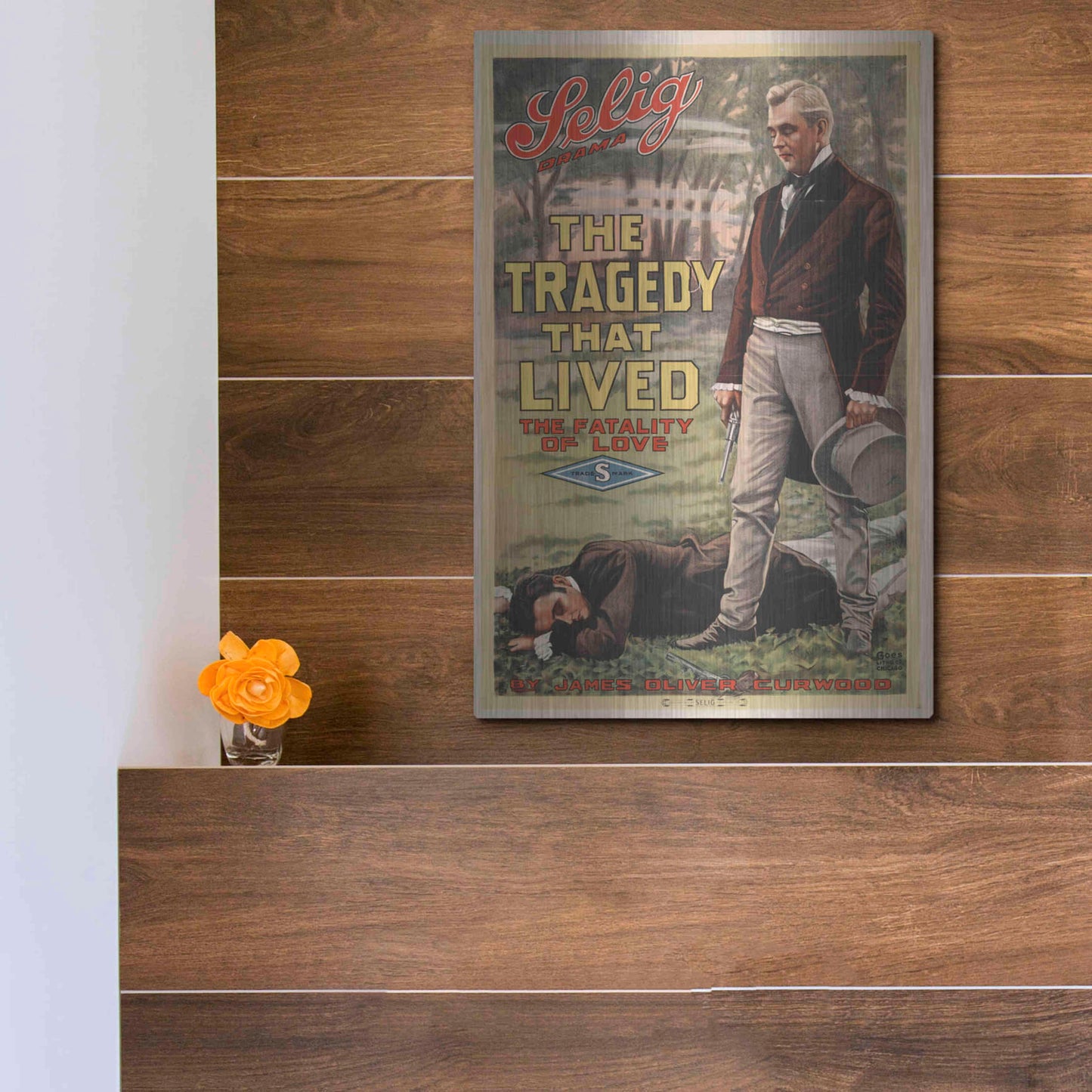 Luxe Metal Art 'The Tragedy That Lived The Fatality Of Love (1914)' by Epic Portfolio, Metal Wall Art,12x16