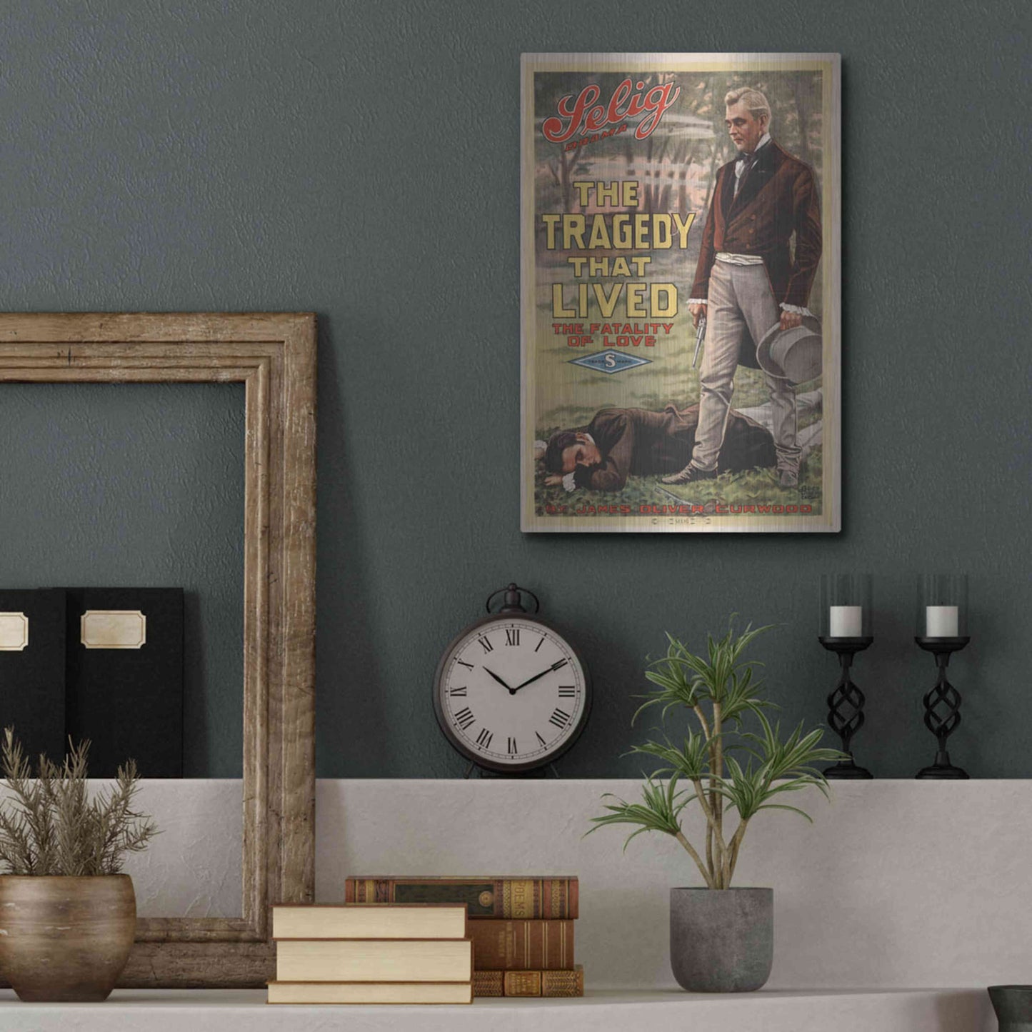 Luxe Metal Art 'The Tragedy That Lived The Fatality Of Love (1914)' by Epic Portfolio, Metal Wall Art,12x16