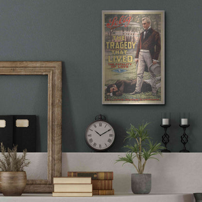Luxe Metal Art 'The Tragedy That Lived The Fatality Of Love (1914)' by Epic Portfolio, Metal Wall Art,12x16