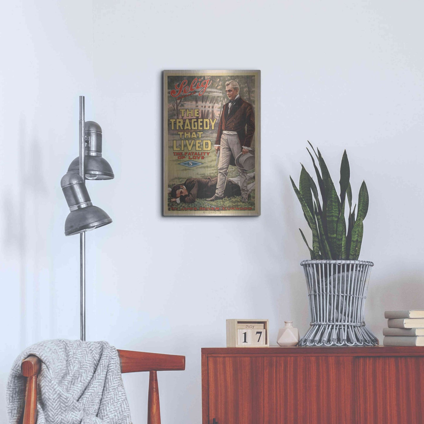Luxe Metal Art 'The Tragedy That Lived The Fatality Of Love (1914)' by Epic Portfolio, Metal Wall Art,16x24