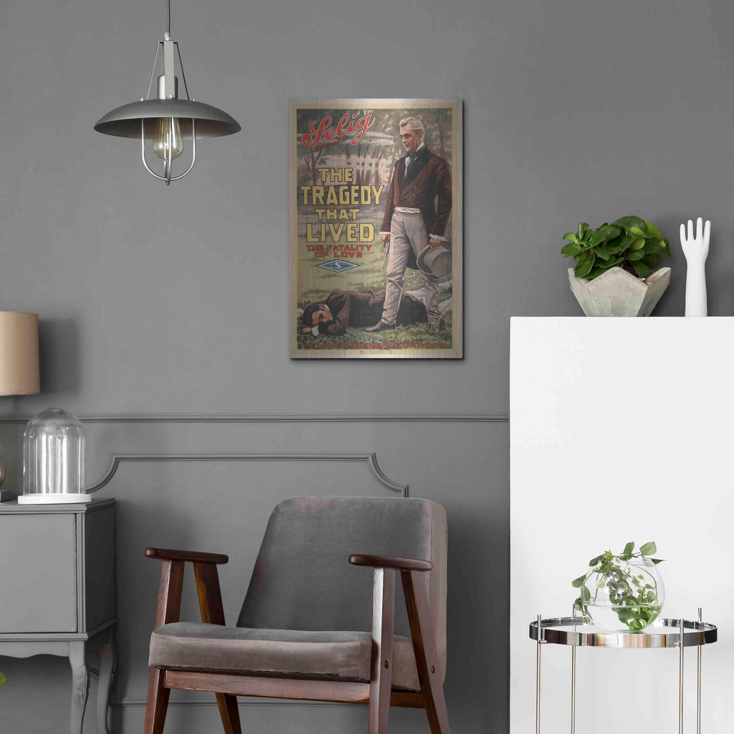Luxe Metal Art 'The Tragedy That Lived The Fatality Of Love (1914)' by Epic Portfolio, Metal Wall Art,16x24