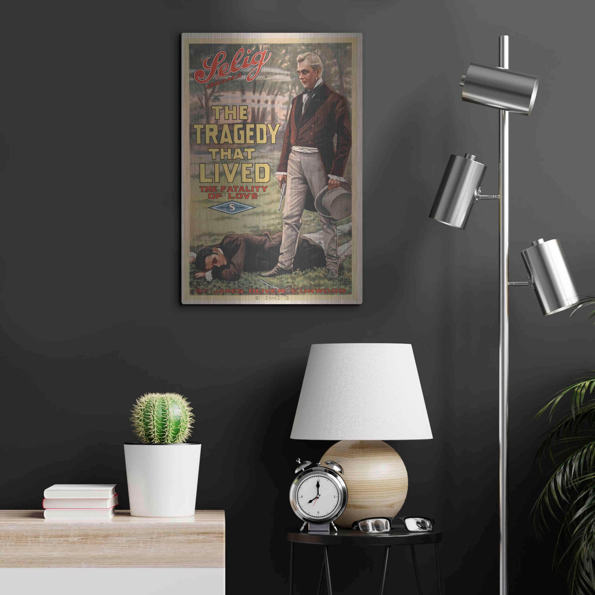 Luxe Metal Art 'The Tragedy That Lived The Fatality Of Love (1914)' by Epic Portfolio, Metal Wall Art,16x24