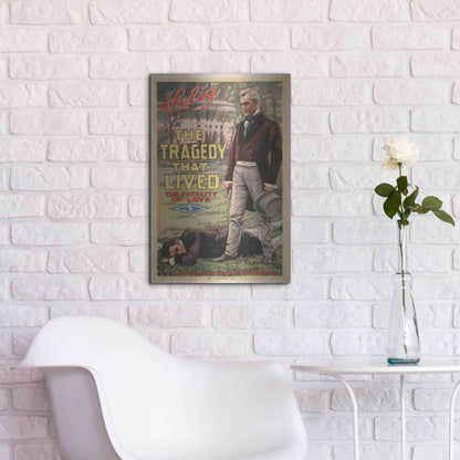 Luxe Metal Art 'The Tragedy That Lived The Fatality Of Love (1914)' by Epic Portfolio, Metal Wall Art,16x24
