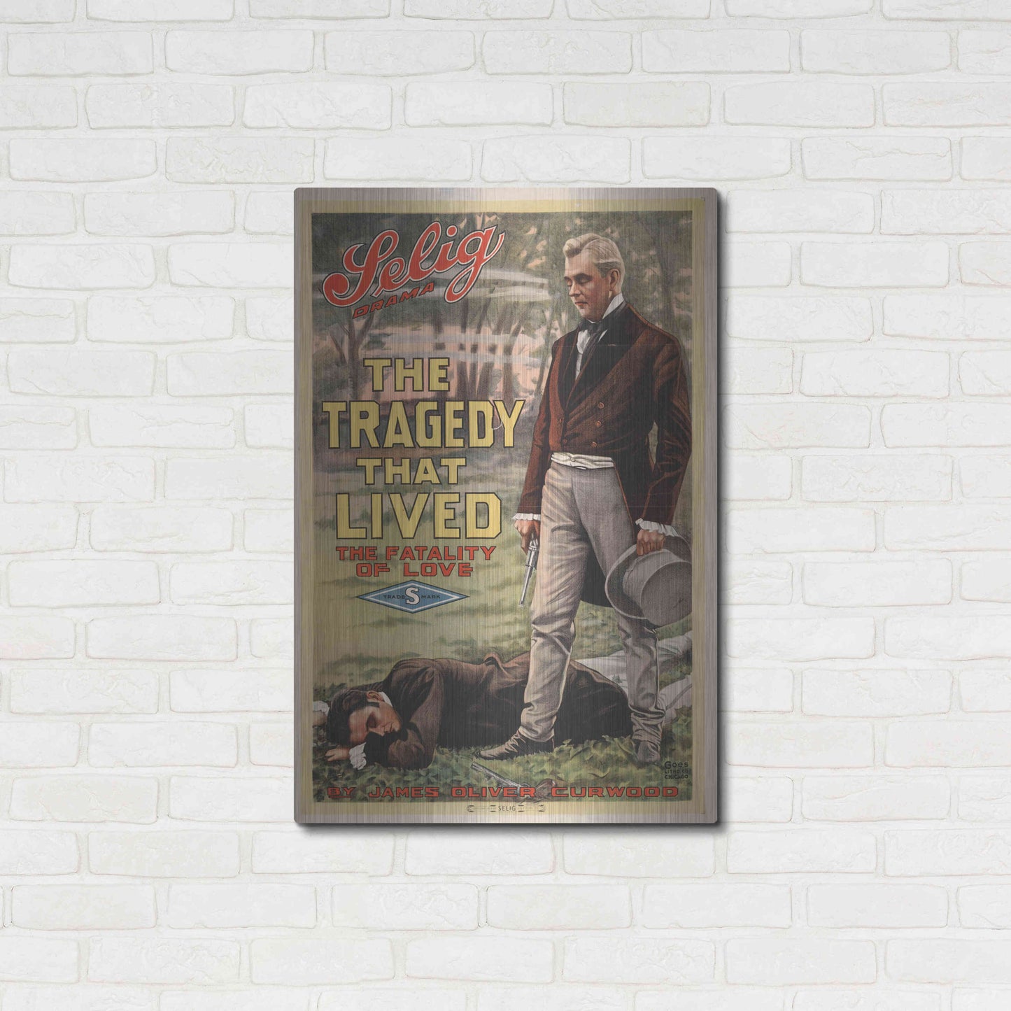 Luxe Metal Art 'The Tragedy That Lived The Fatality Of Love (1914)' by Epic Portfolio, Metal Wall Art,24x36