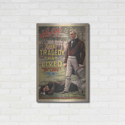 Luxe Metal Art 'The Tragedy That Lived The Fatality Of Love (1914)' by Epic Portfolio, Metal Wall Art,24x36