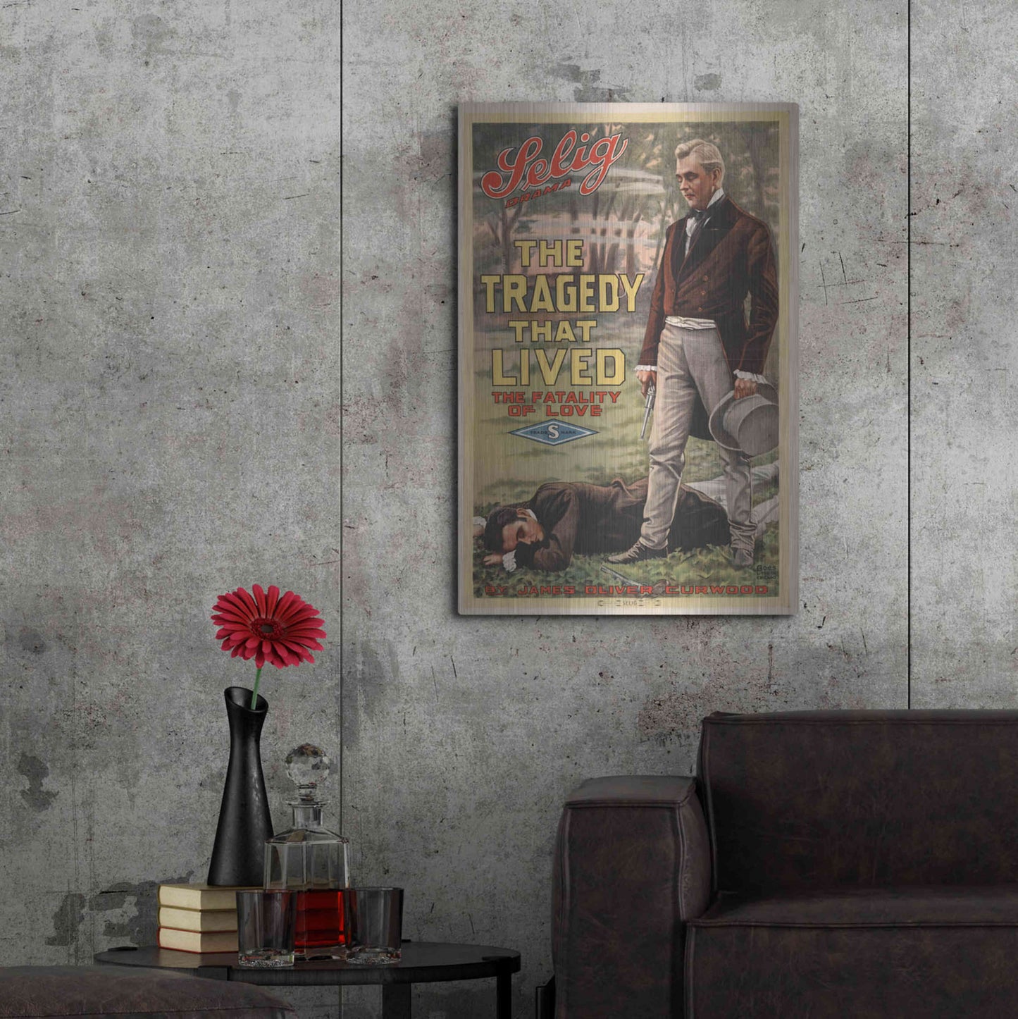 Luxe Metal Art 'The Tragedy That Lived The Fatality Of Love (1914)' by Epic Portfolio, Metal Wall Art,24x36