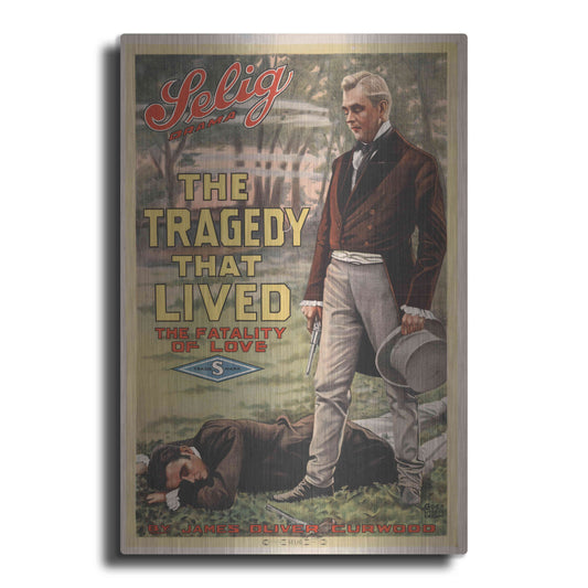 Luxe Metal Art 'The Tragedy That Lived The Fatality Of Love (1914)' by Epic Portfolio, Metal Wall Art