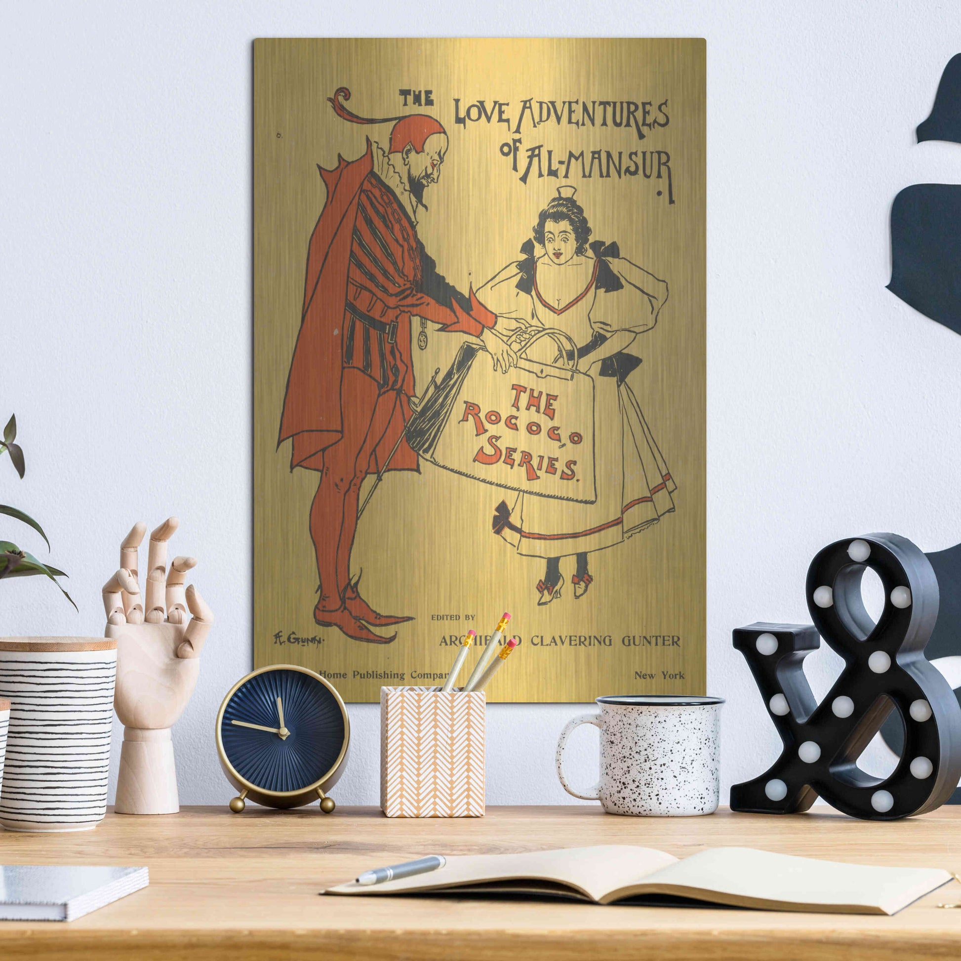 Luxe Metal Art 'The Love Adventures Of Al-Mansur (1895)' by Epic Portfolio, Metal Wall Art,12x16