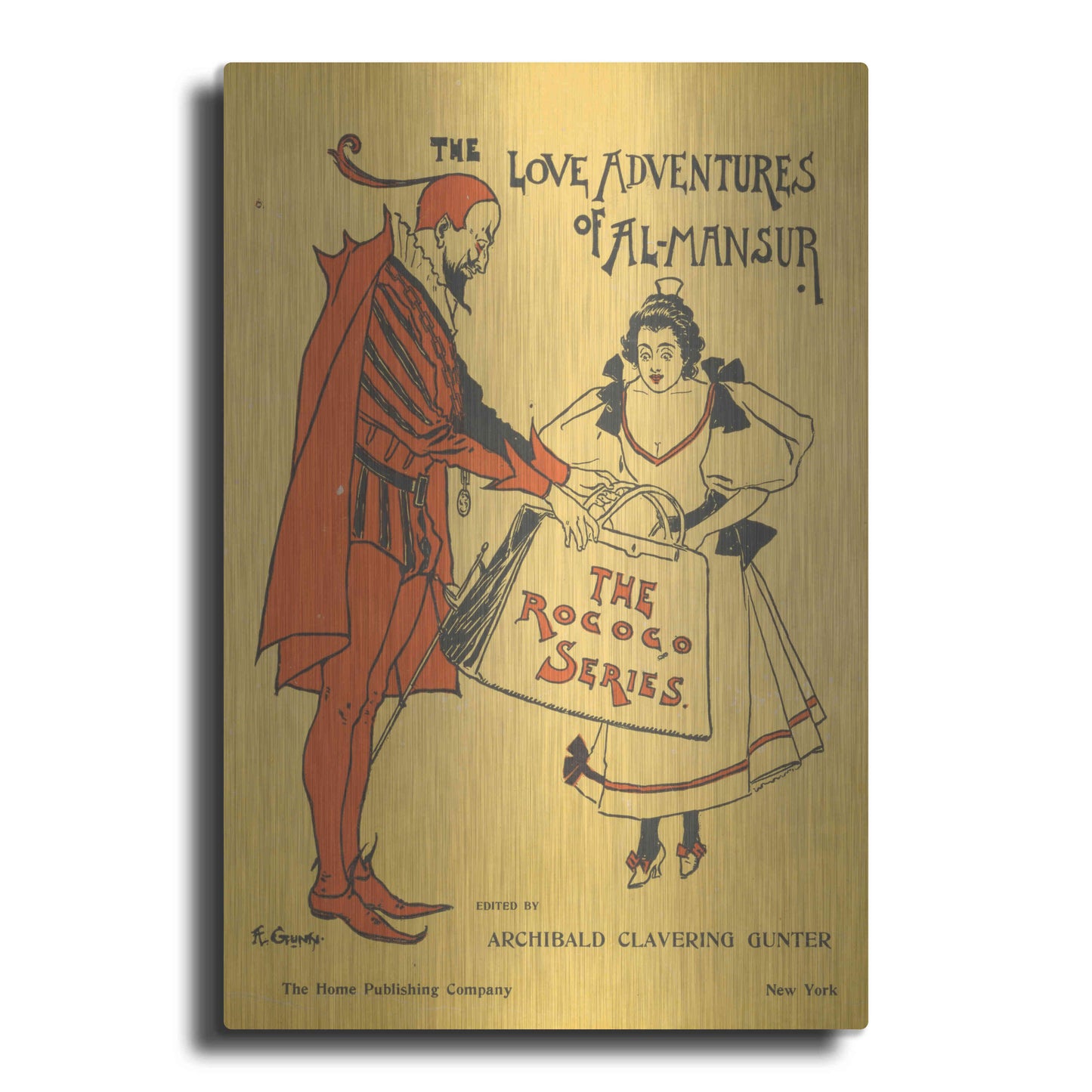 Luxe Metal Art 'The Love Adventures Of Al-Mansur (1895)' by Epic Portfolio, Metal Wall Art