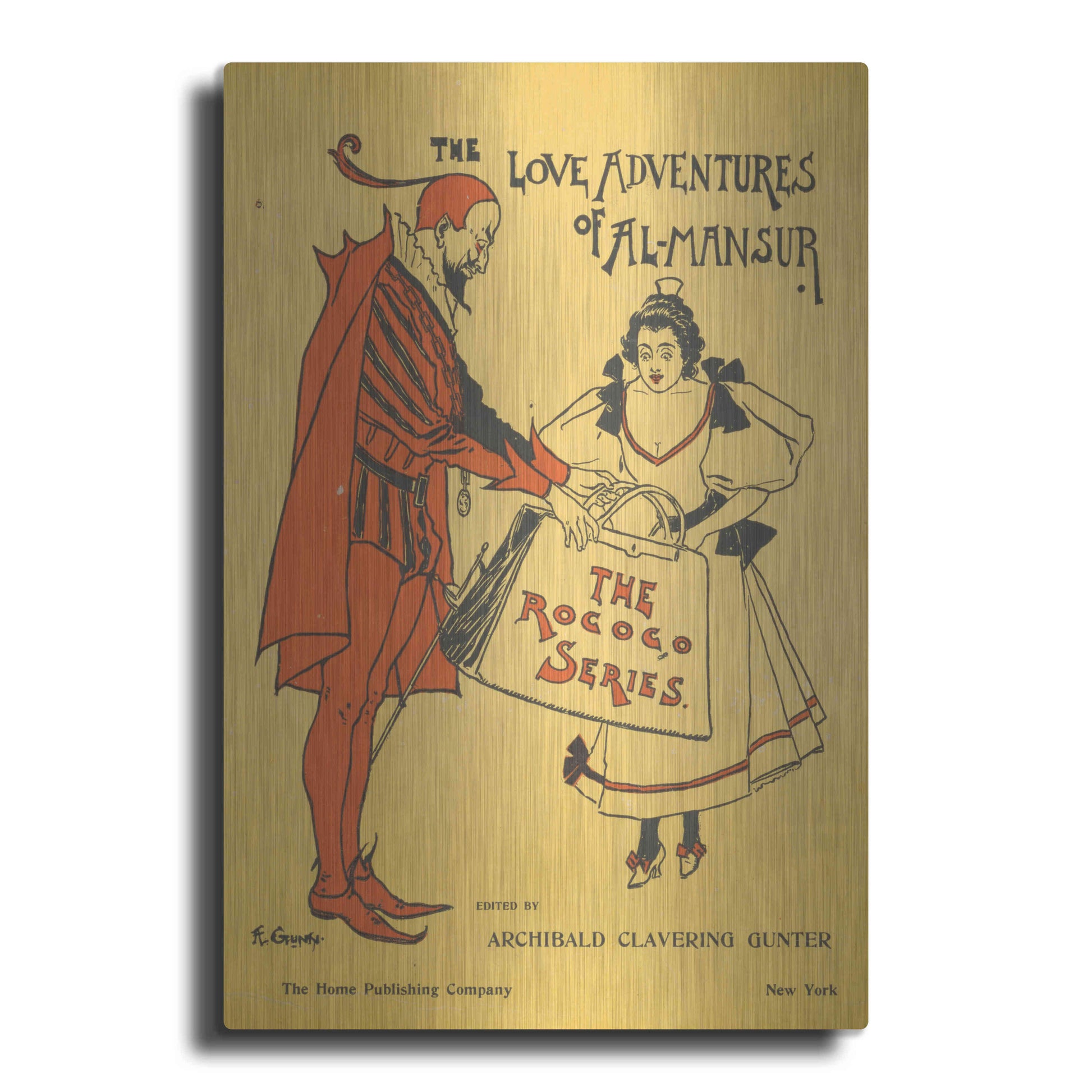 Luxe Metal Art 'The Love Adventures Of Al-Mansur (1895)' by Epic Portfolio, Metal Wall Art