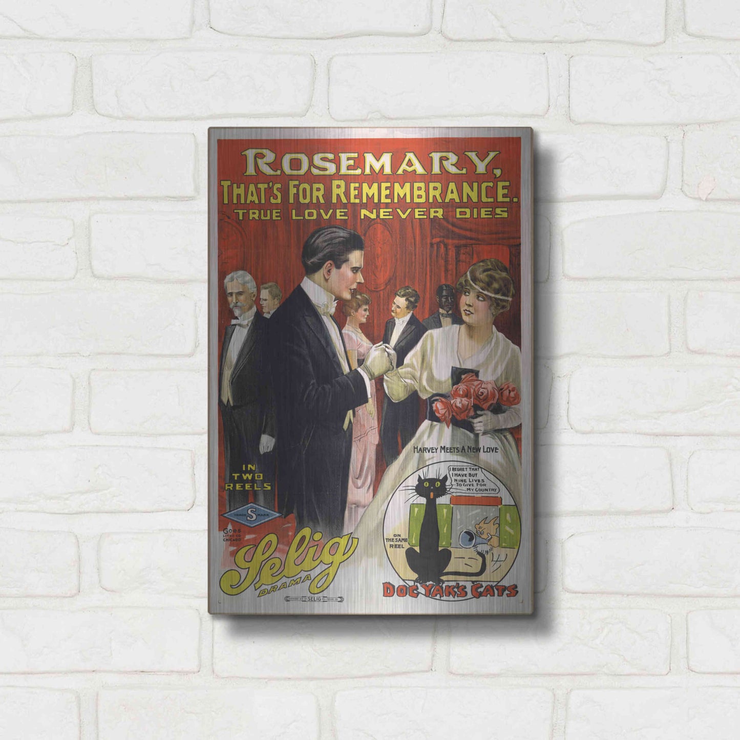 Luxe Metal Art 'Rosemary, That’S For Remembrance (1914)' by Epic Portfolio, Metal Wall Art,12x16
