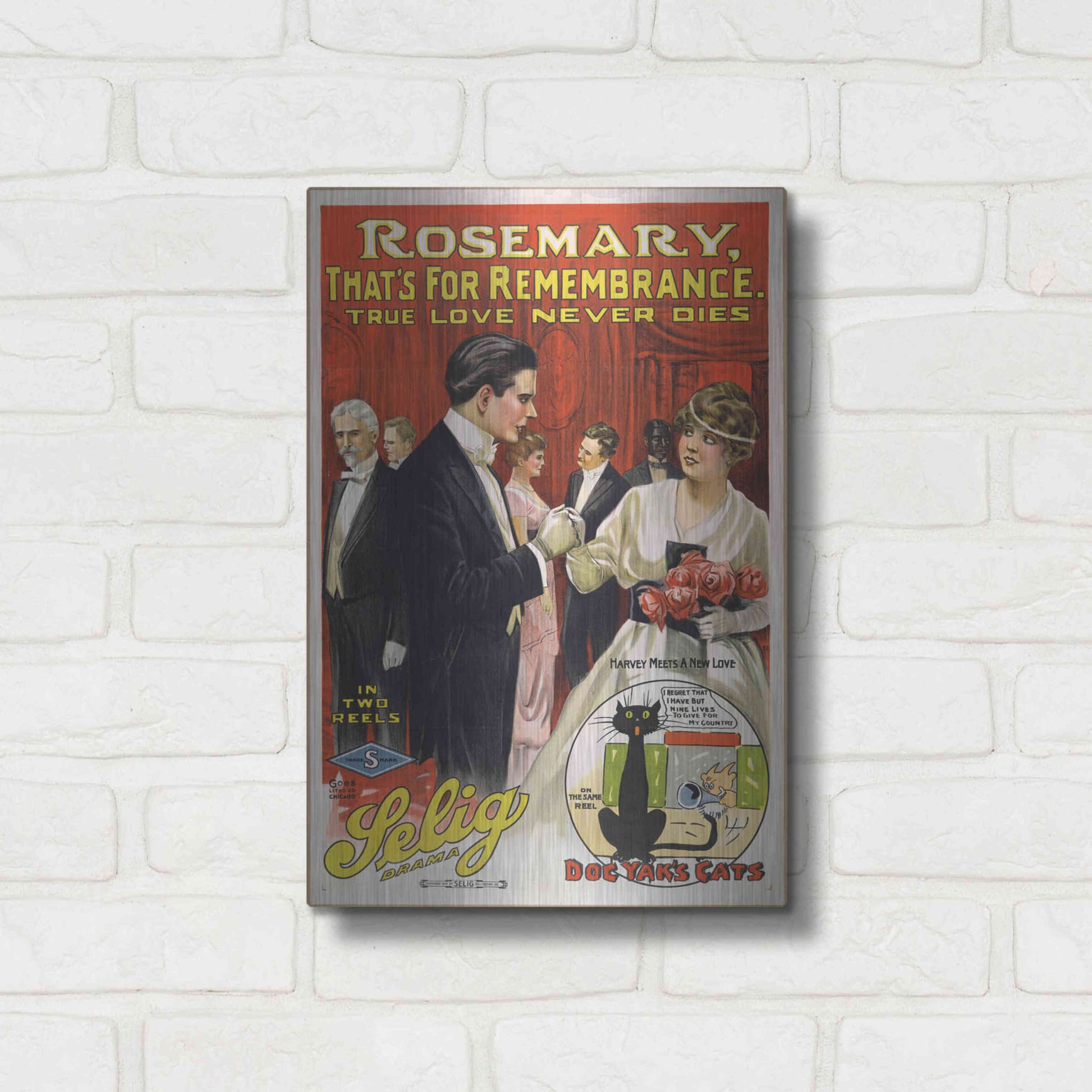 Luxe Metal Art 'Rosemary, That’S For Remembrance (1914)' by Epic Portfolio, Metal Wall Art,12x16