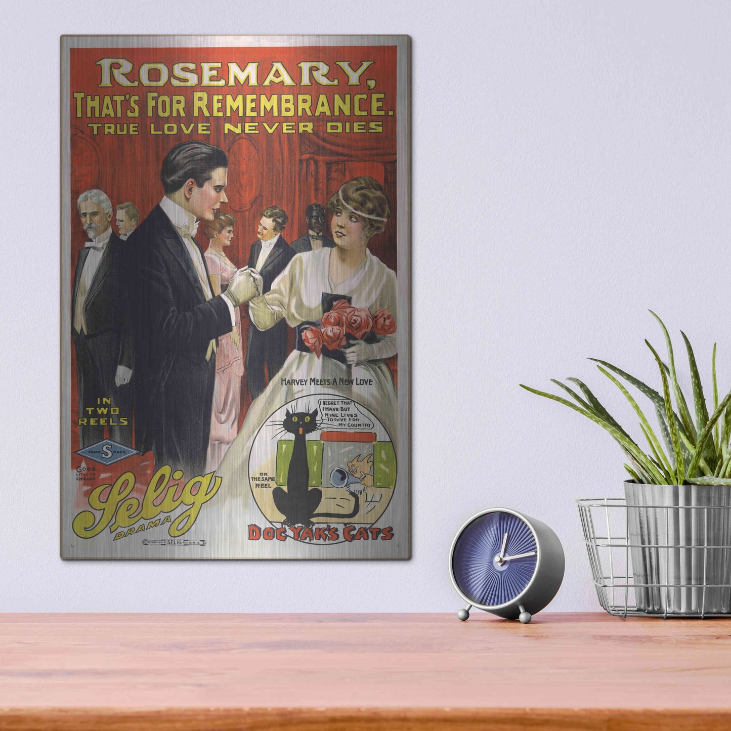 Luxe Metal Art 'Rosemary, That’S For Remembrance (1914)' by Epic Portfolio, Metal Wall Art,12x16