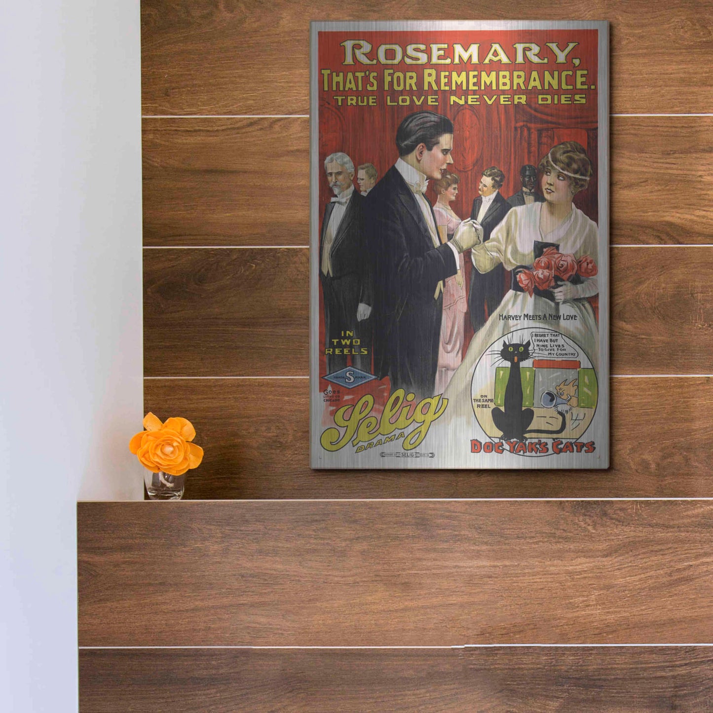 Luxe Metal Art 'Rosemary, That’S For Remembrance (1914)' by Epic Portfolio, Metal Wall Art,12x16