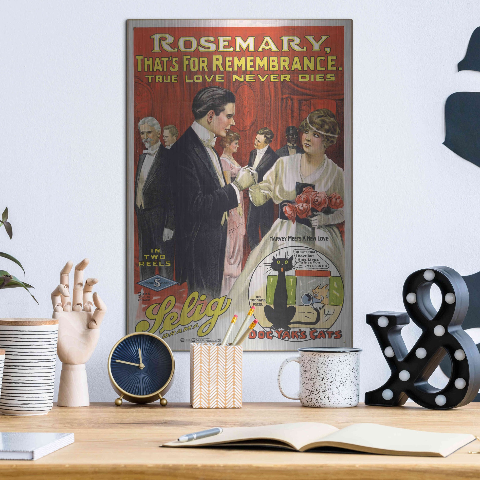 Luxe Metal Art 'Rosemary, That’S For Remembrance (1914)' by Epic Portfolio, Metal Wall Art,12x16