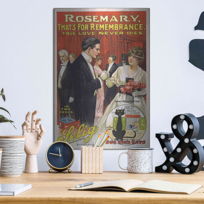 Luxe Metal Art 'Rosemary, That’S For Remembrance (1914)' by Epic Portfolio, Metal Wall Art,12x16