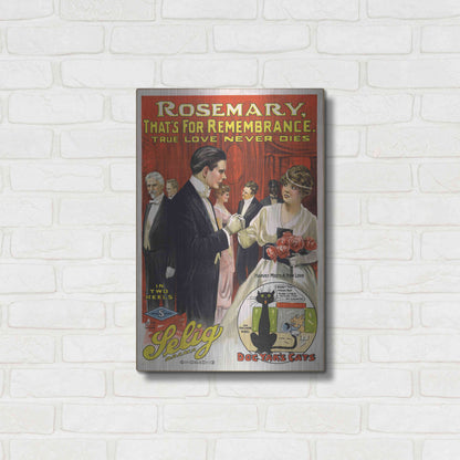 Luxe Metal Art 'Rosemary, That’S For Remembrance (1914)' by Epic Portfolio, Metal Wall Art,16x24