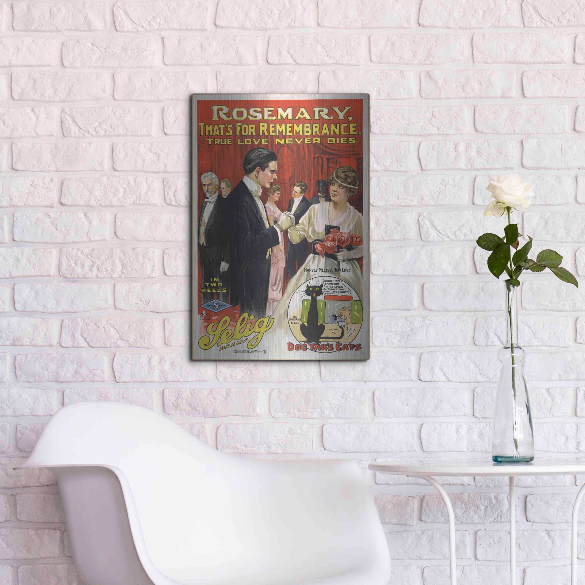 Luxe Metal Art 'Rosemary, That’S For Remembrance (1914)' by Epic Portfolio, Metal Wall Art,16x24