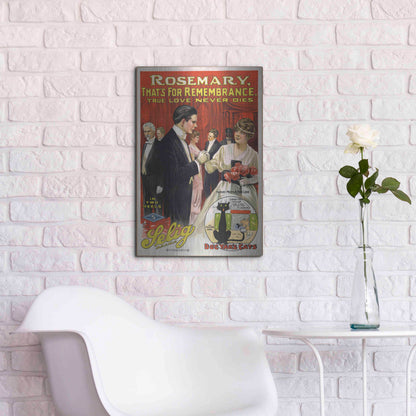Luxe Metal Art 'Rosemary, That’S For Remembrance (1914)' by Epic Portfolio, Metal Wall Art,16x24
