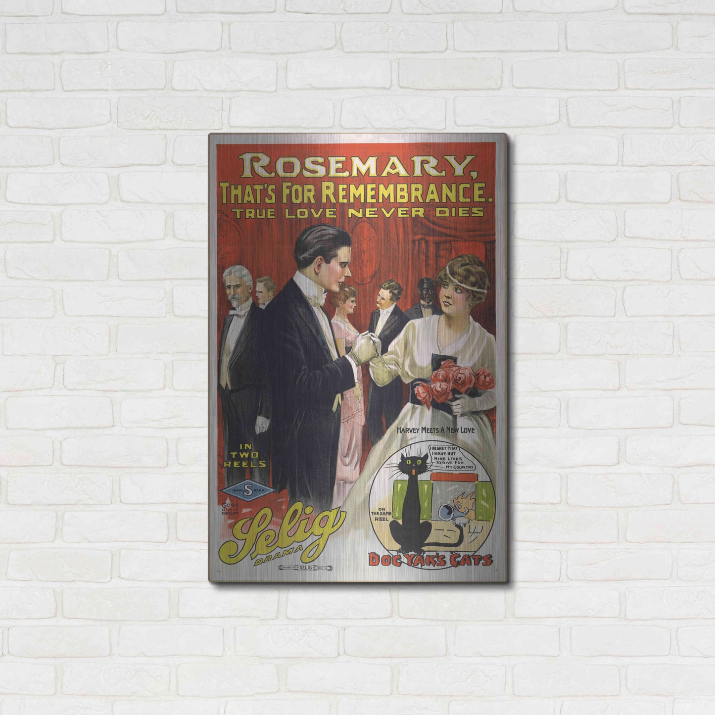 Luxe Metal Art 'Rosemary, That’S For Remembrance (1914)' by Epic Portfolio, Metal Wall Art,24x36