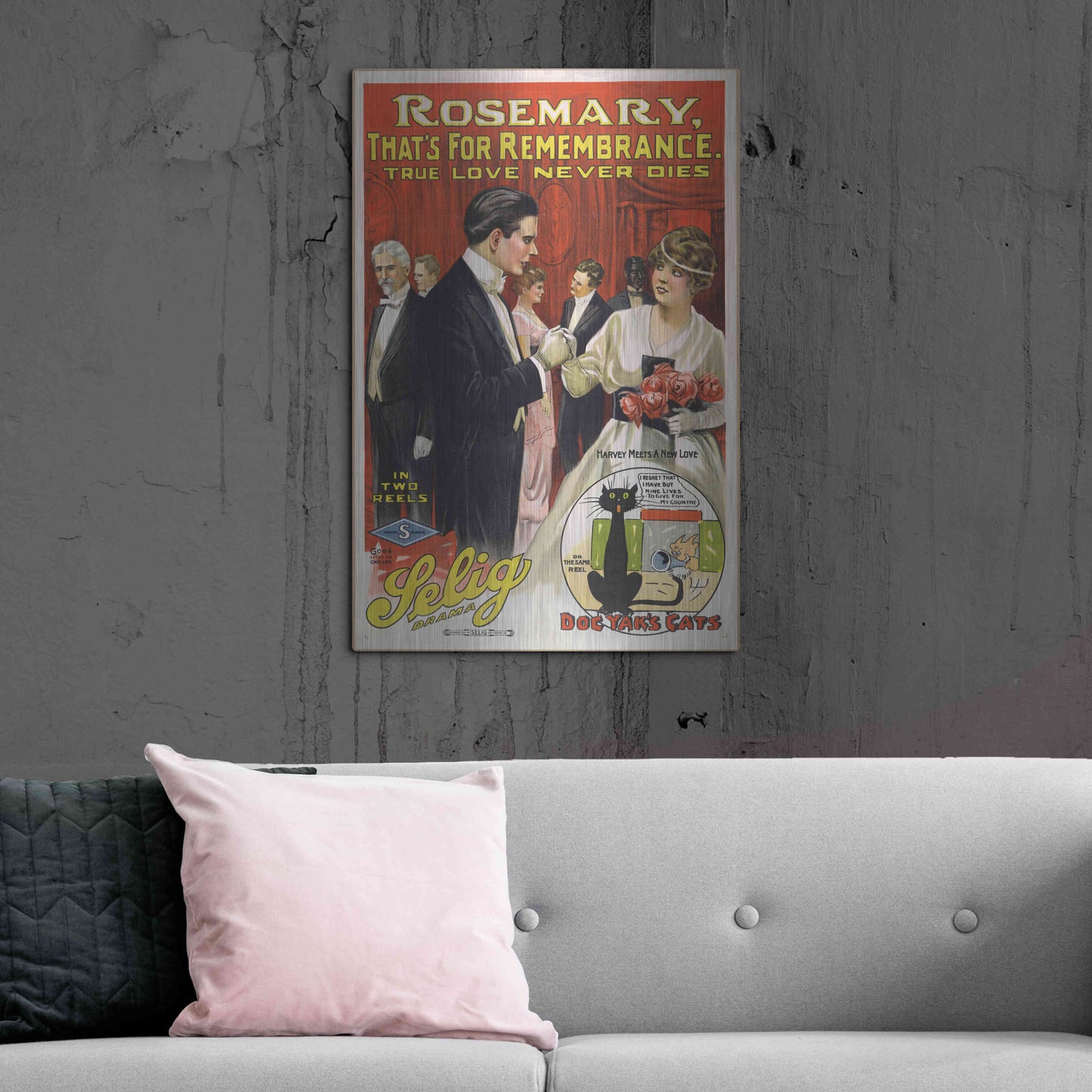 Luxe Metal Art 'Rosemary, That’S For Remembrance (1914)' by Epic Portfolio, Metal Wall Art,24x36